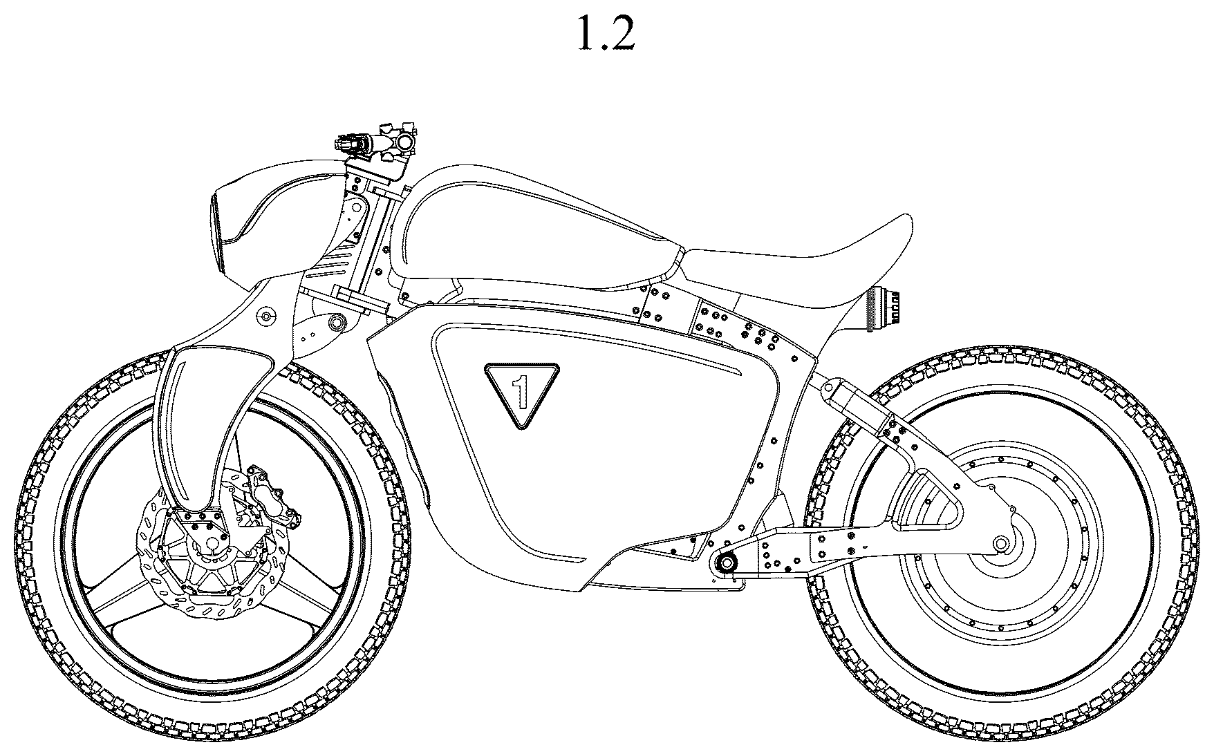 Patent USD1123728 Figure 2 – Motorcycle
