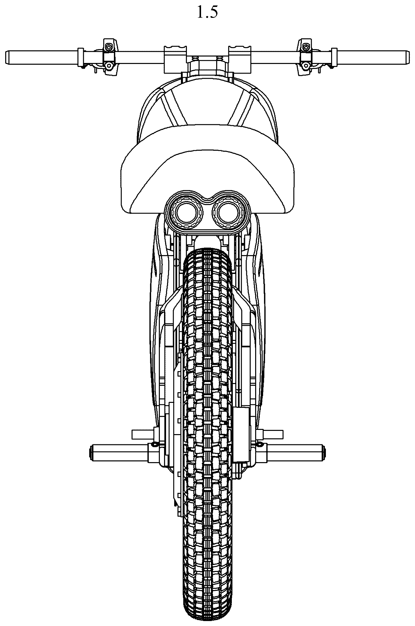 Patent USD1123728 Figure 5 – Motorcycle