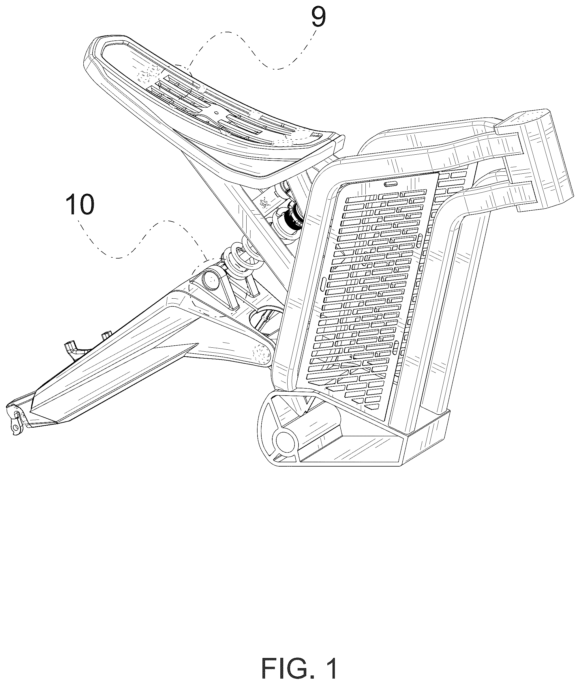 Patent USD1123729 Figure 1 – Electric bicycle frame