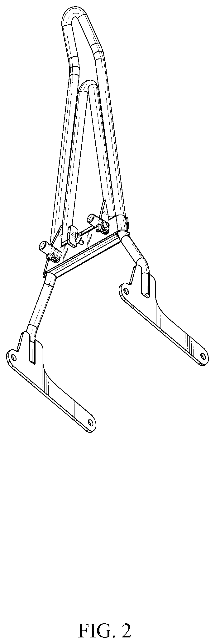 Patent USD1123732 Figure 2 – Foldable sissy bar