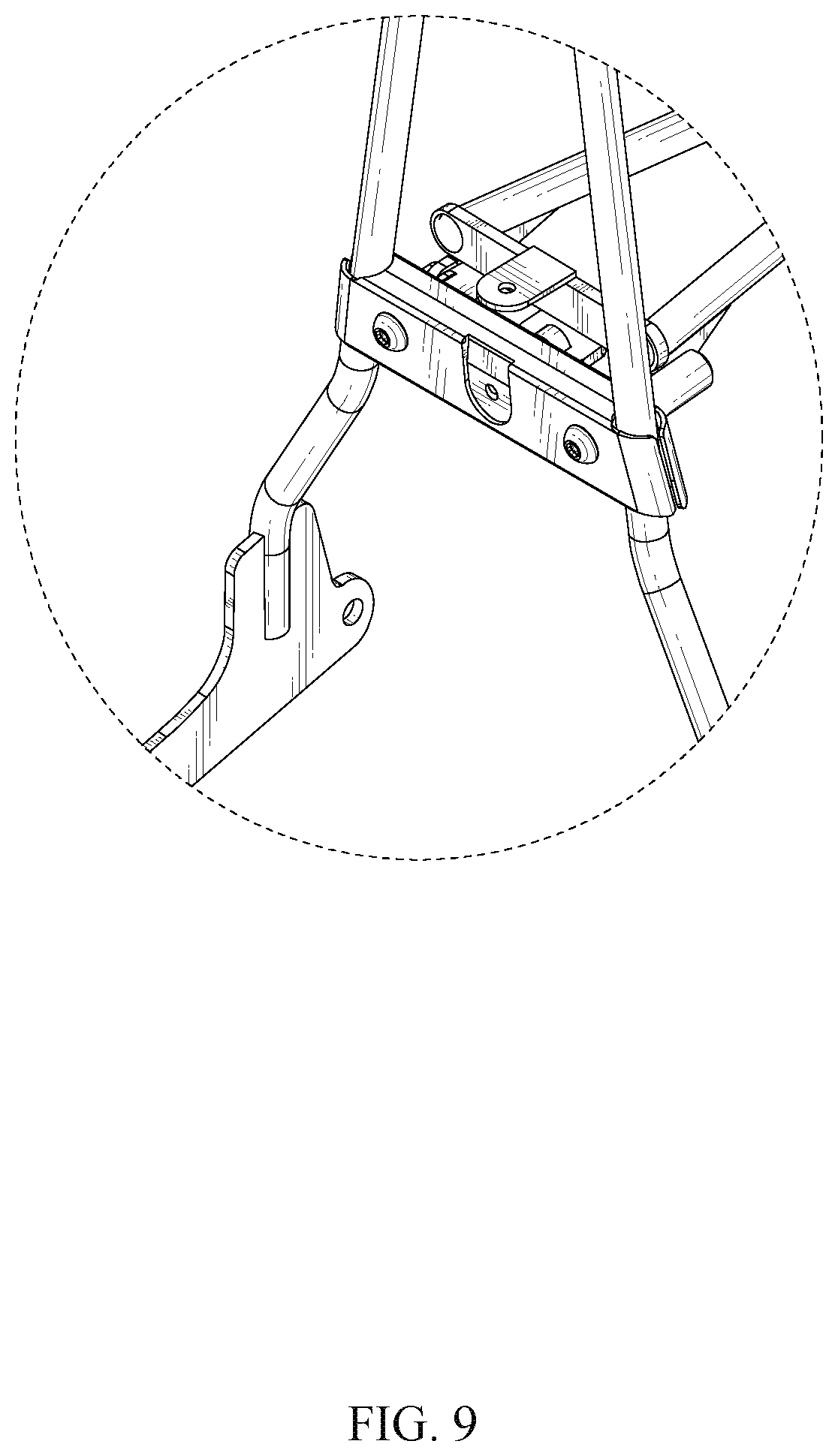 Patent USD1123732 Figure 9 – Foldable sissy bar
