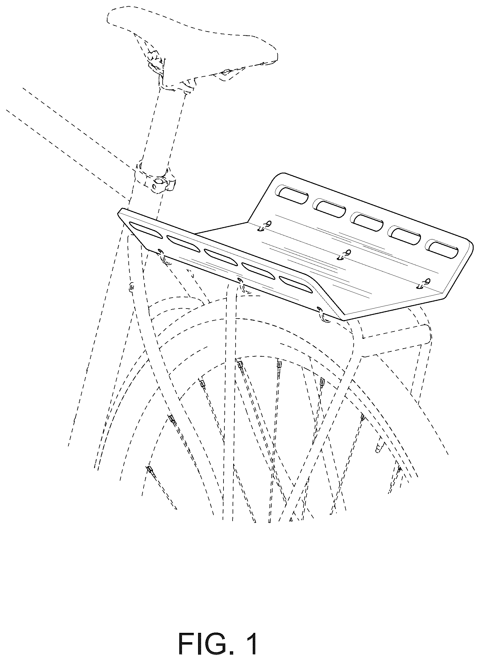 Patent USD1123733 Figure 1 – Bicycle rack tray