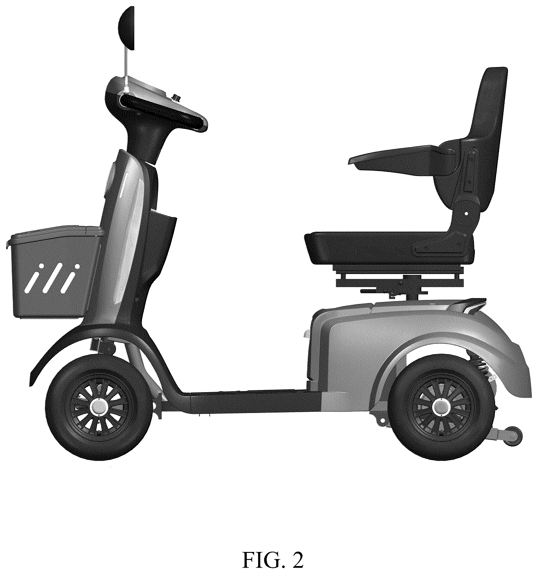 Patent USD1123736 Figure 2 – Four wheeled vehicle