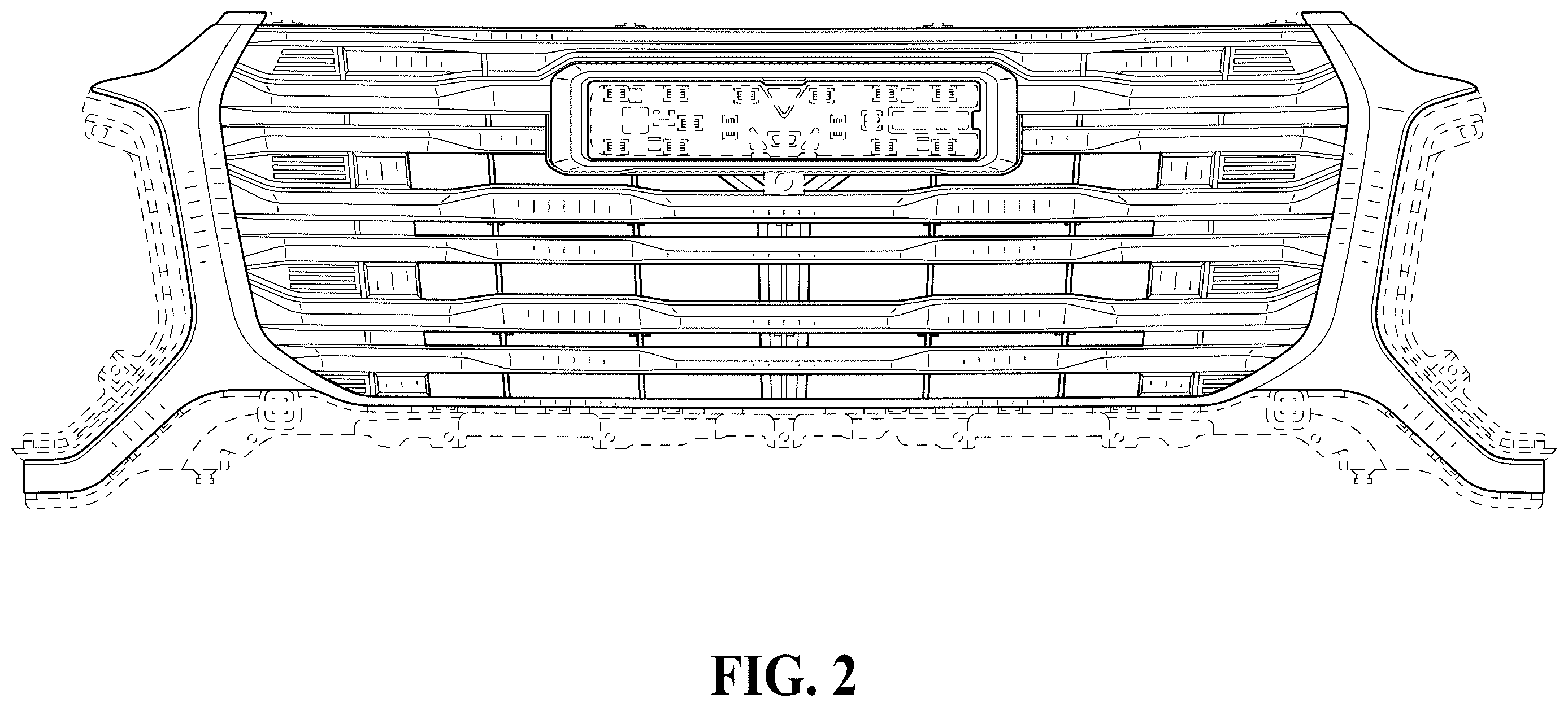 Patent USD1123740 Figure 2 – Vehicle grille