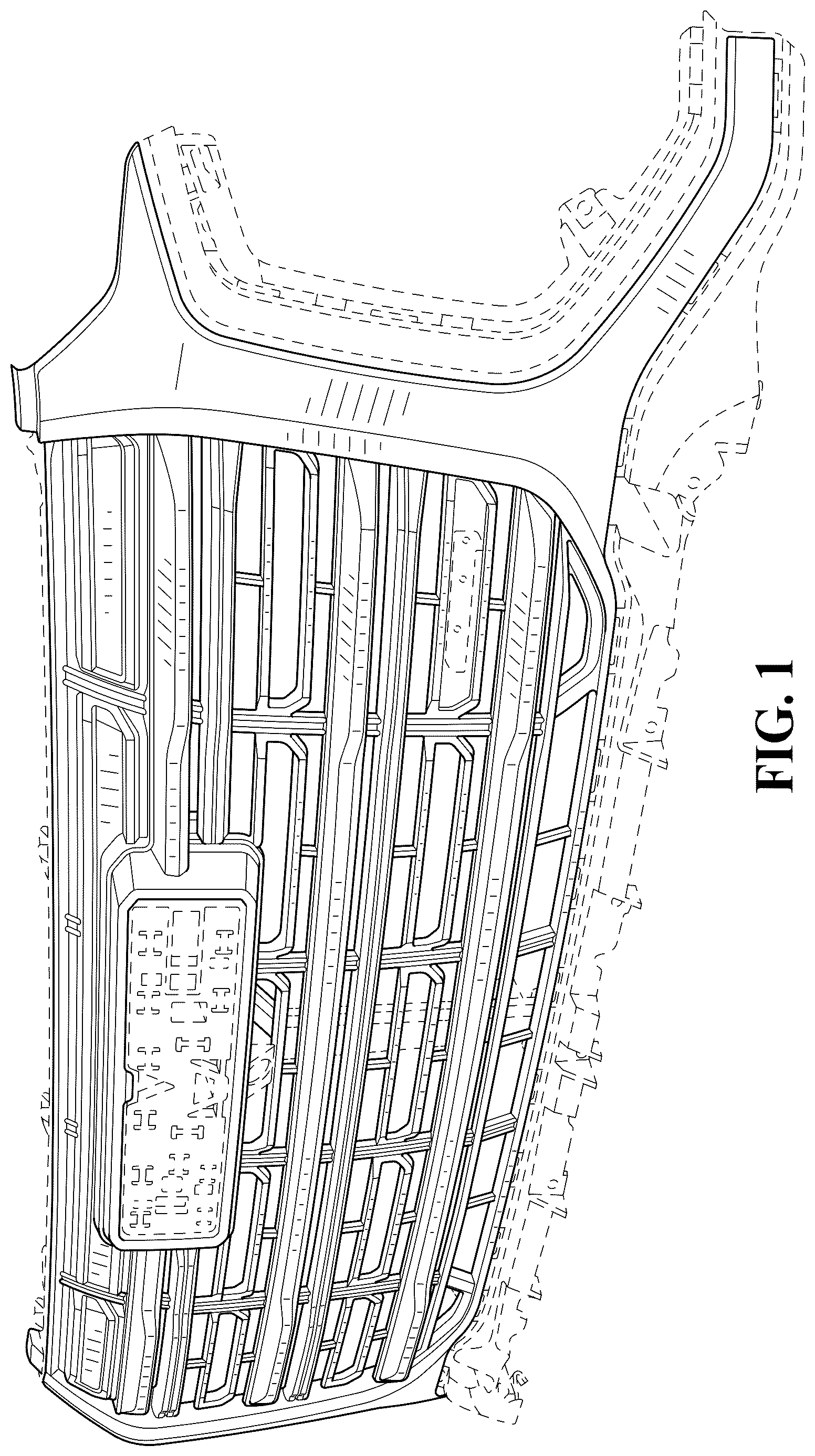 Patent USD1123741 Figure 1 – Vehicle grille