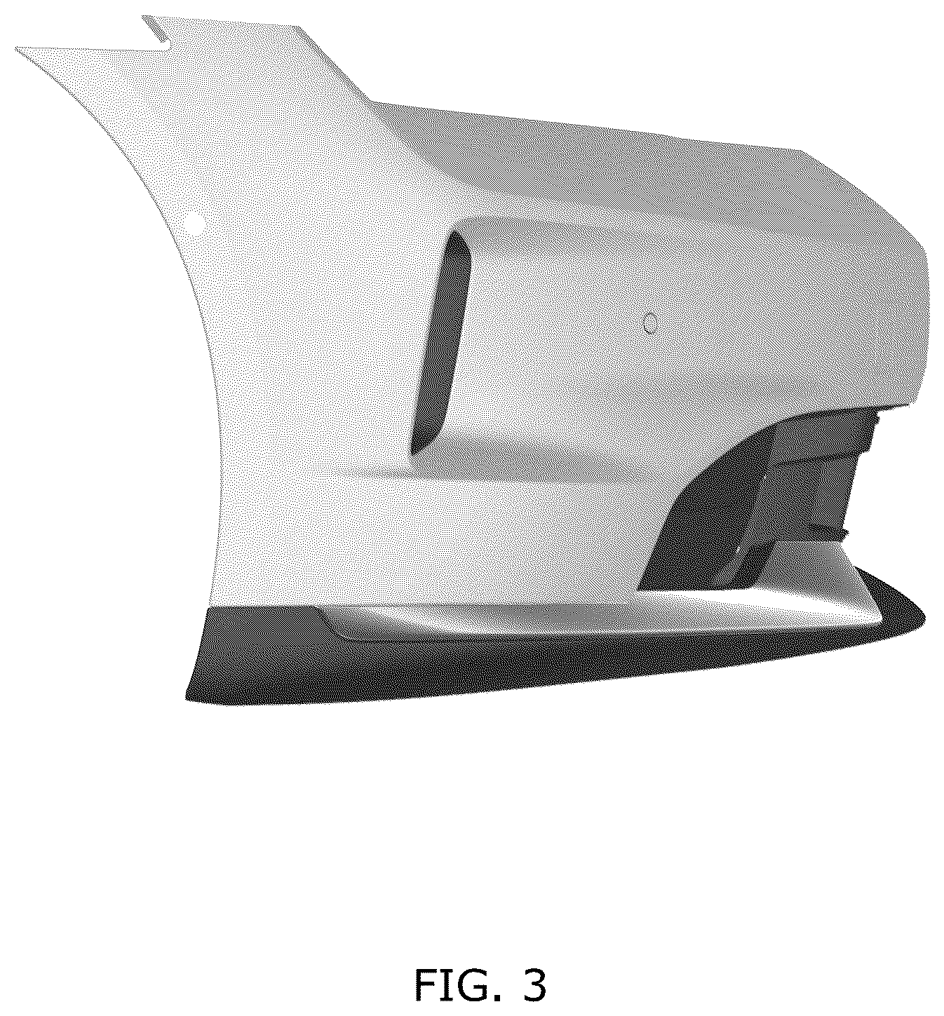 Patent USD1123747 Figure 3 – Front bumper for a vehicle
