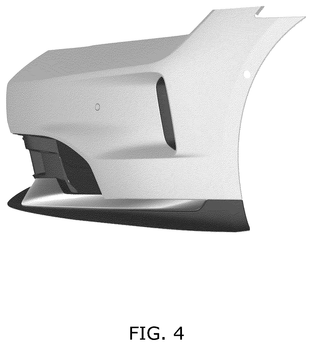 Patent USD1123747 Figure 4 – Front bumper for a vehicle