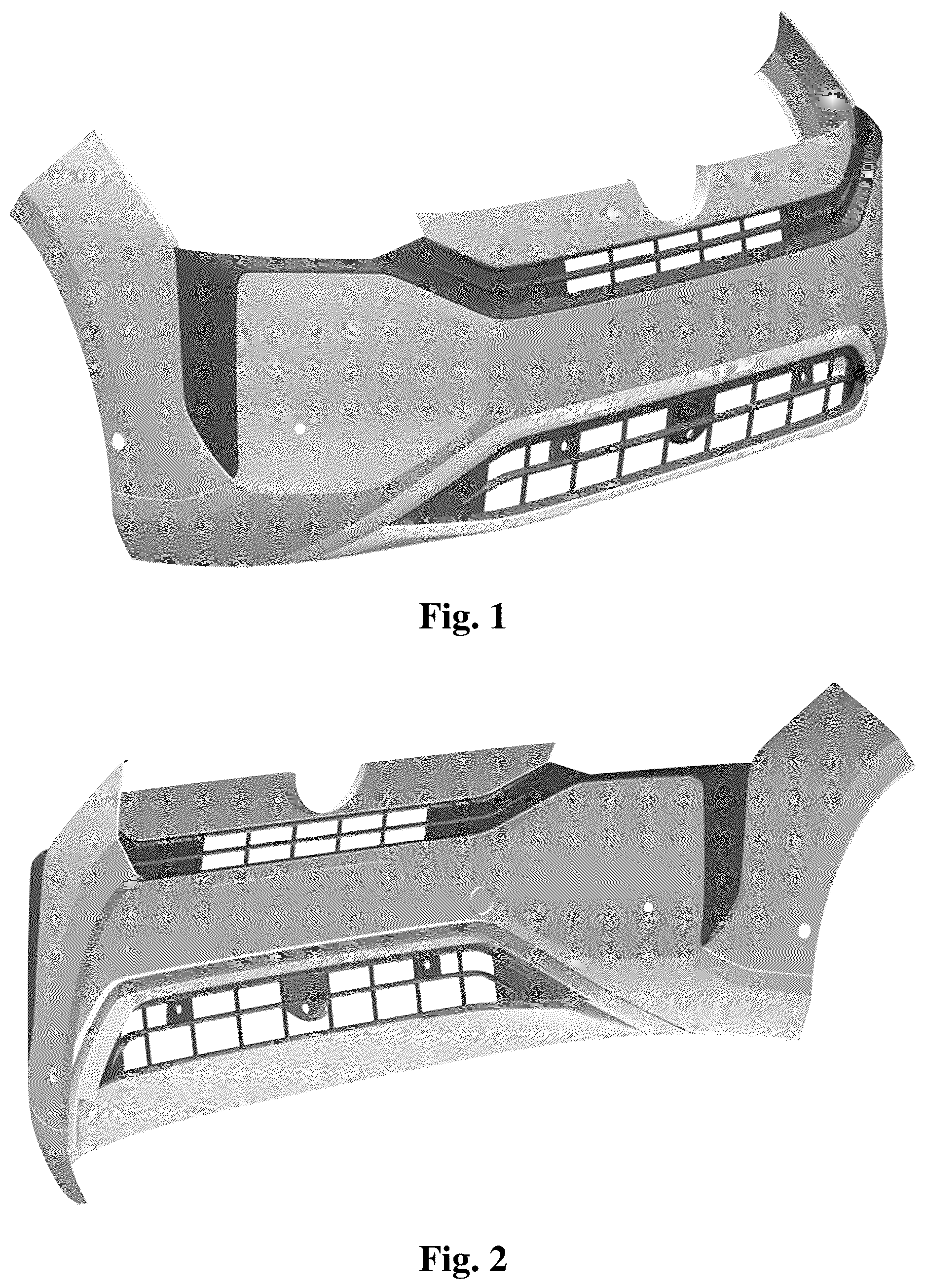 Patent USD1123749 Figure 1 – Vehicle bumper