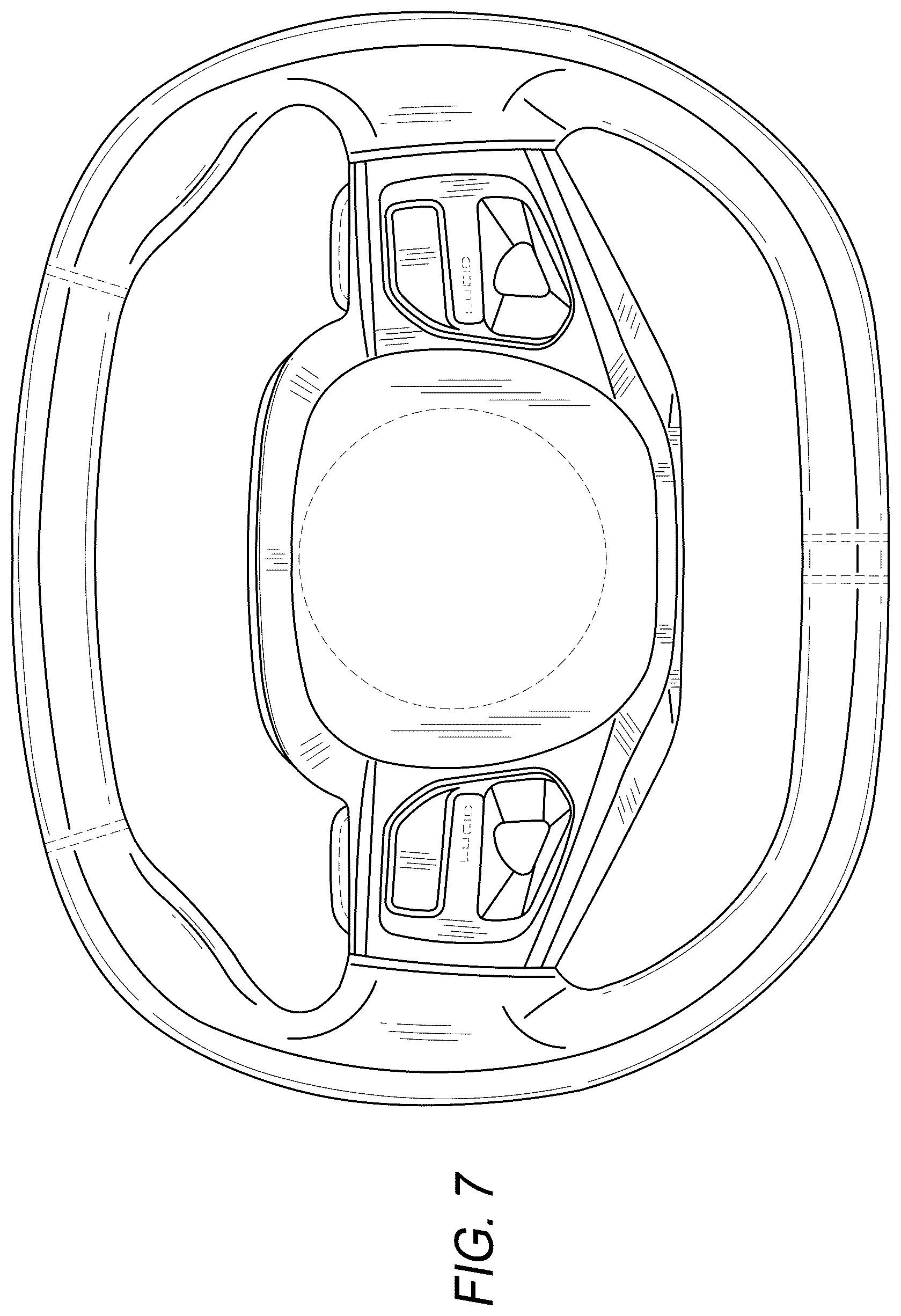 Patent USD1123756 Figure 7 – Steering wheel