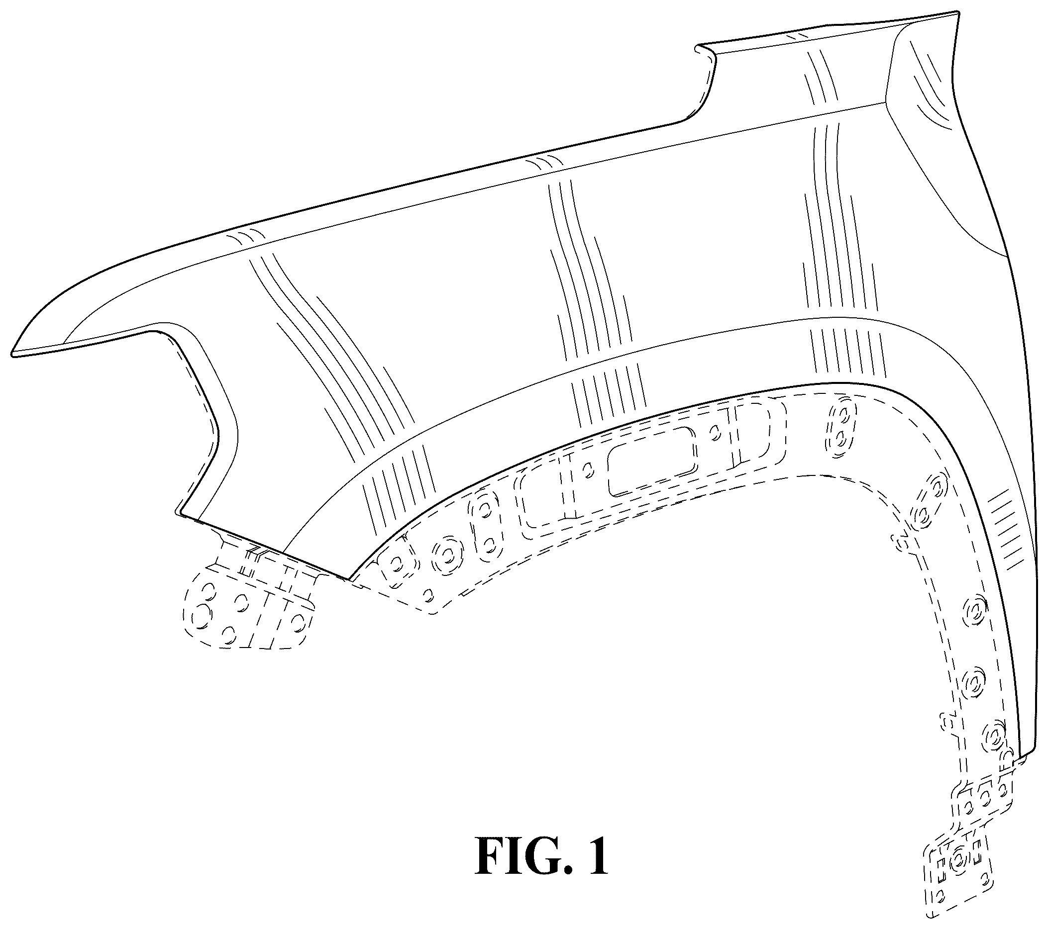 Patent USD1123761 Figure 1 – Vehicle fender