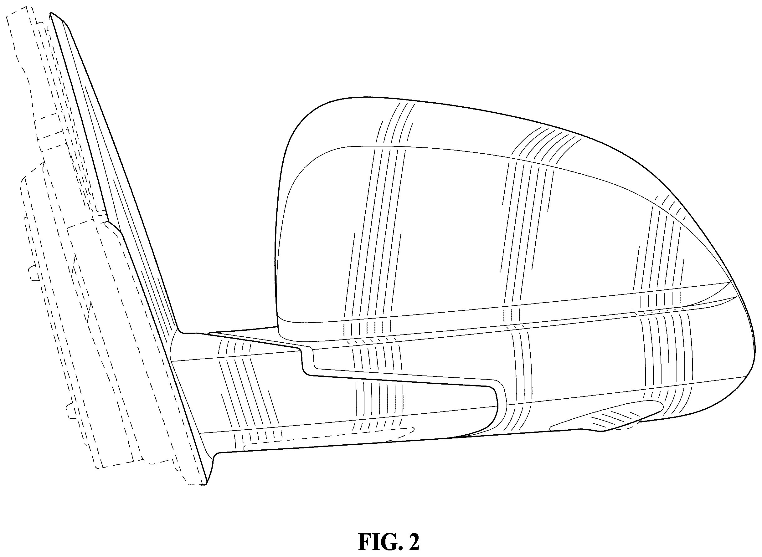 Patent USD1123763 Figure 2 – Vehicle outside mirror
