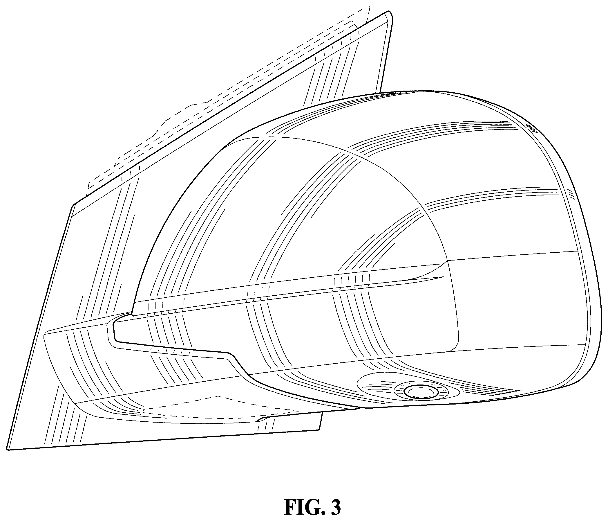 Patent USD1123763 Figure 3 – Vehicle outside mirror