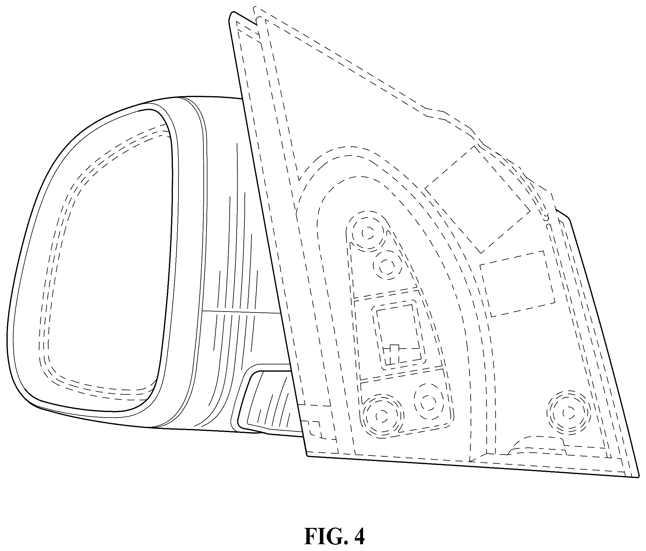 Patent USD1123763 Figure 4 – Vehicle outside mirror
