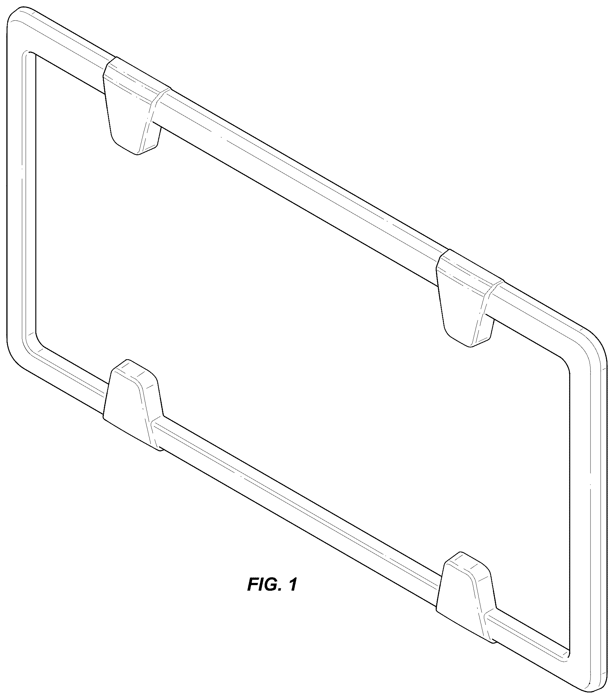 Patent USD1123764 Figure 1 – License plate frame