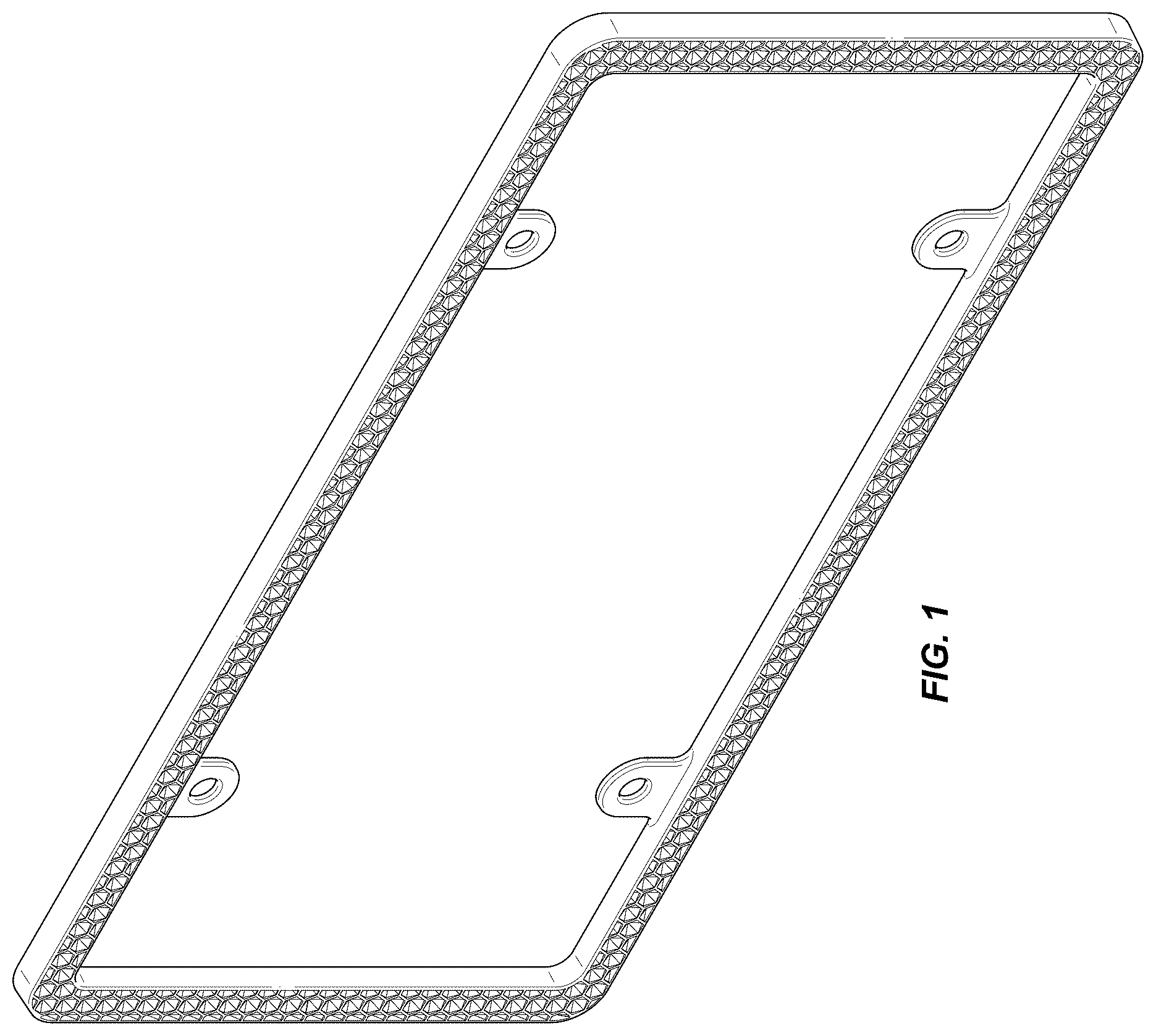 Patent USD1123765 — License plate frame — Figure 1