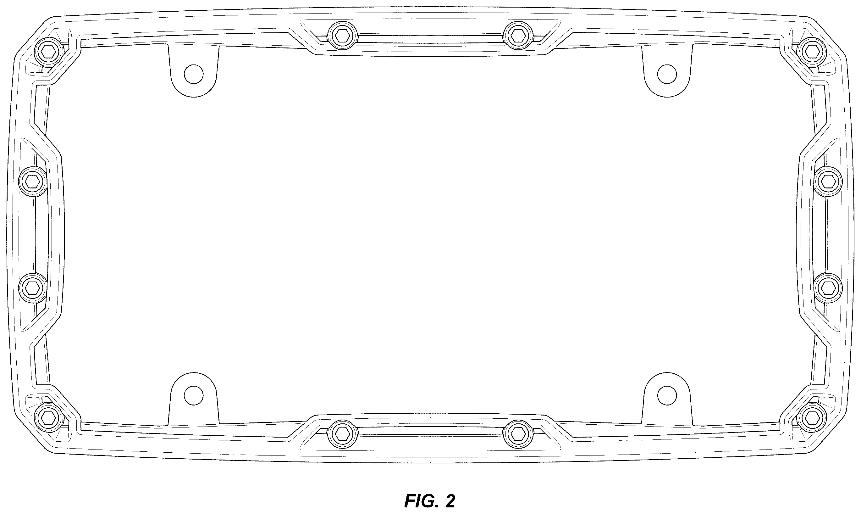 Patent USD1123766 Figure 2 – License plate frame