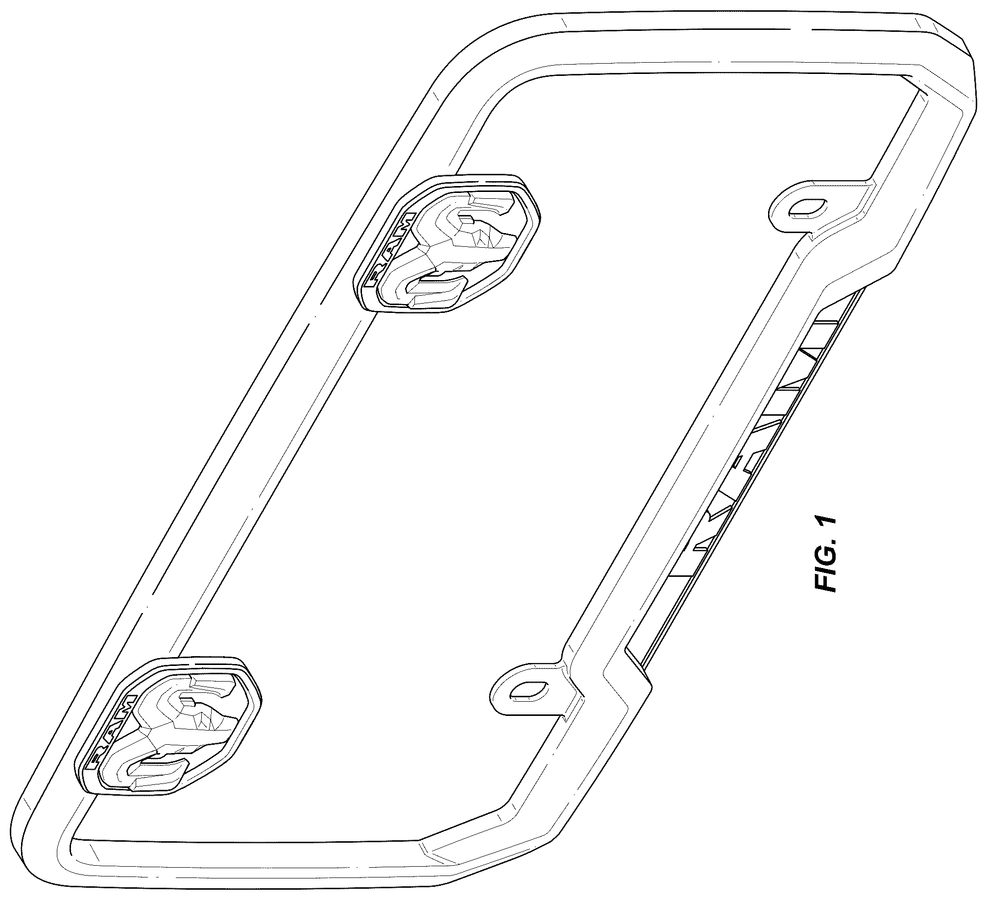 Patent USD1123768 Figure 1 – License plate frame