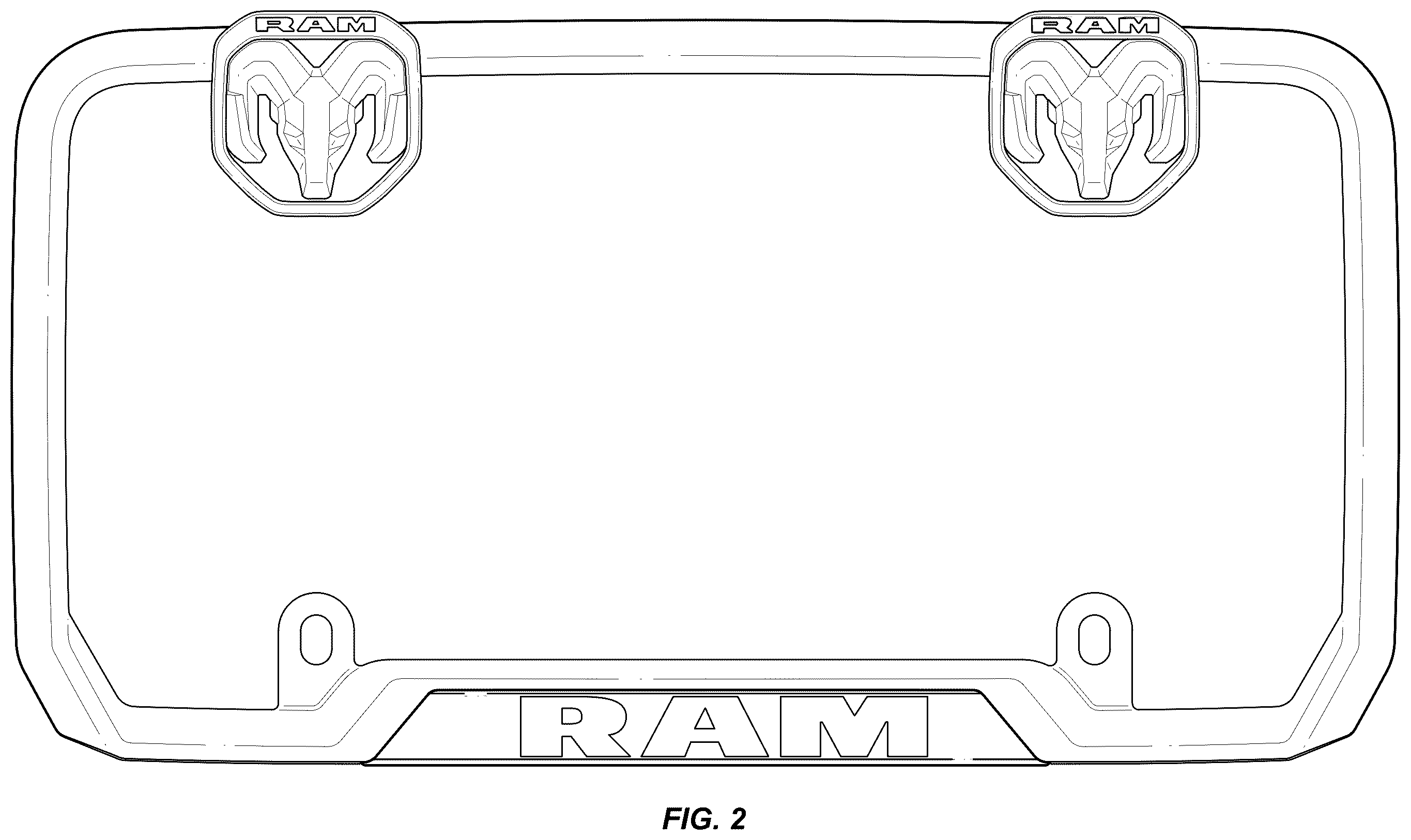 Patent USD1123768 Figure 2 – License plate frame
