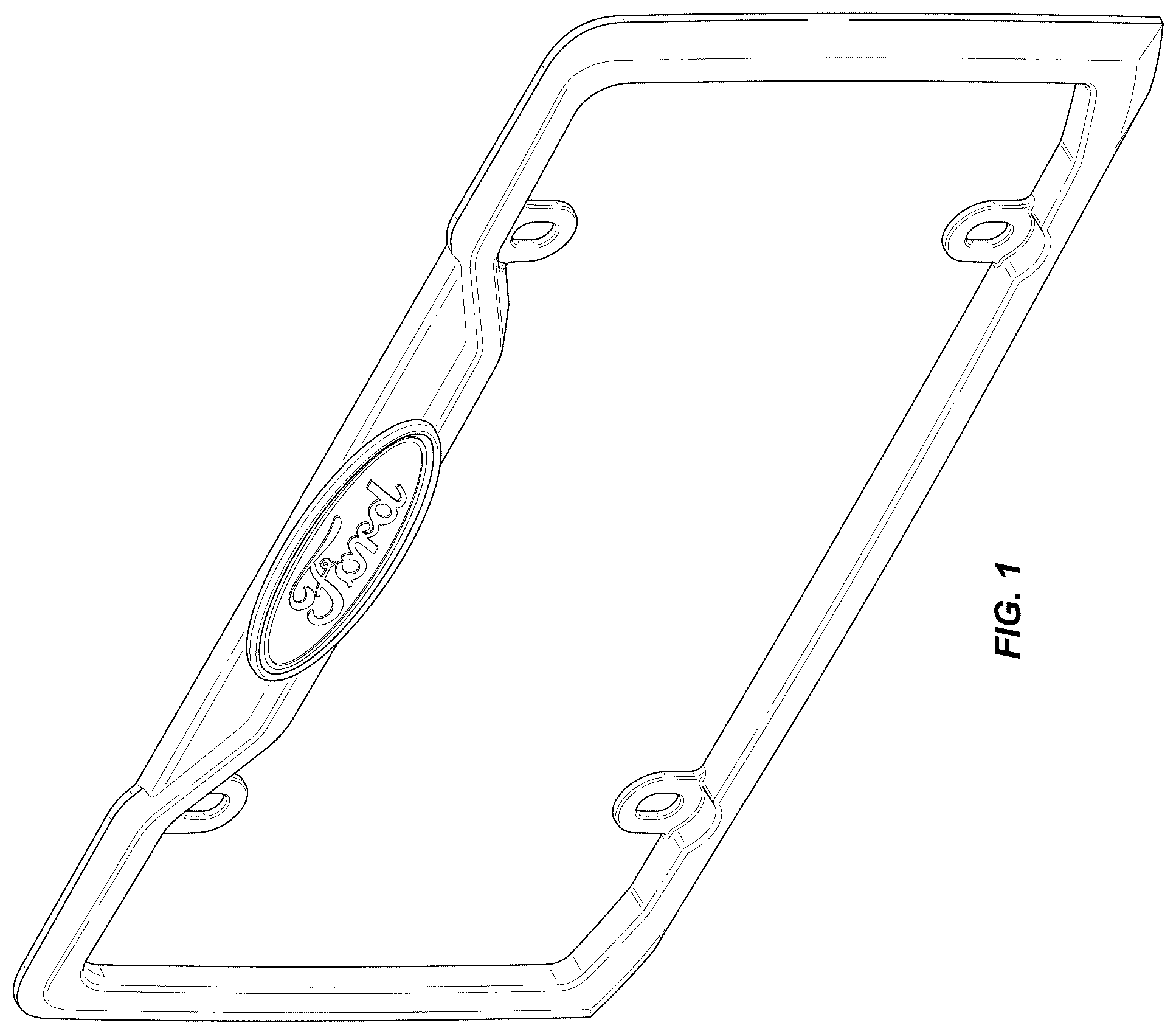 Patent USD1123769 Figure 1 – License plate frame