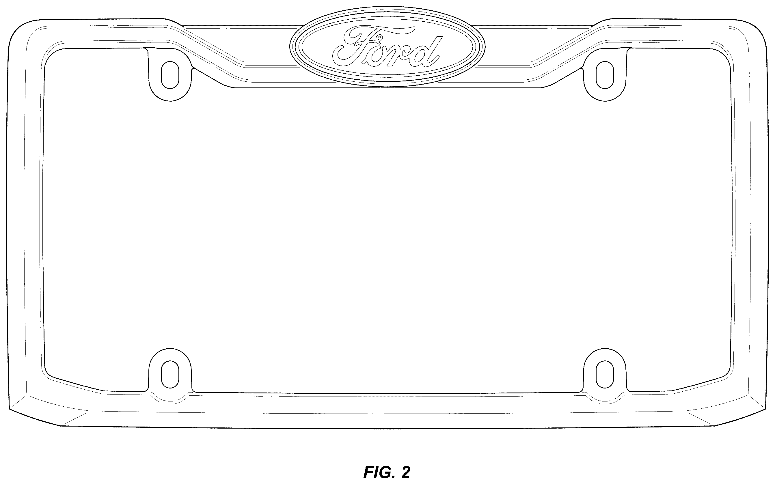 Patent USD1123769 Figure 2 – License plate frame
