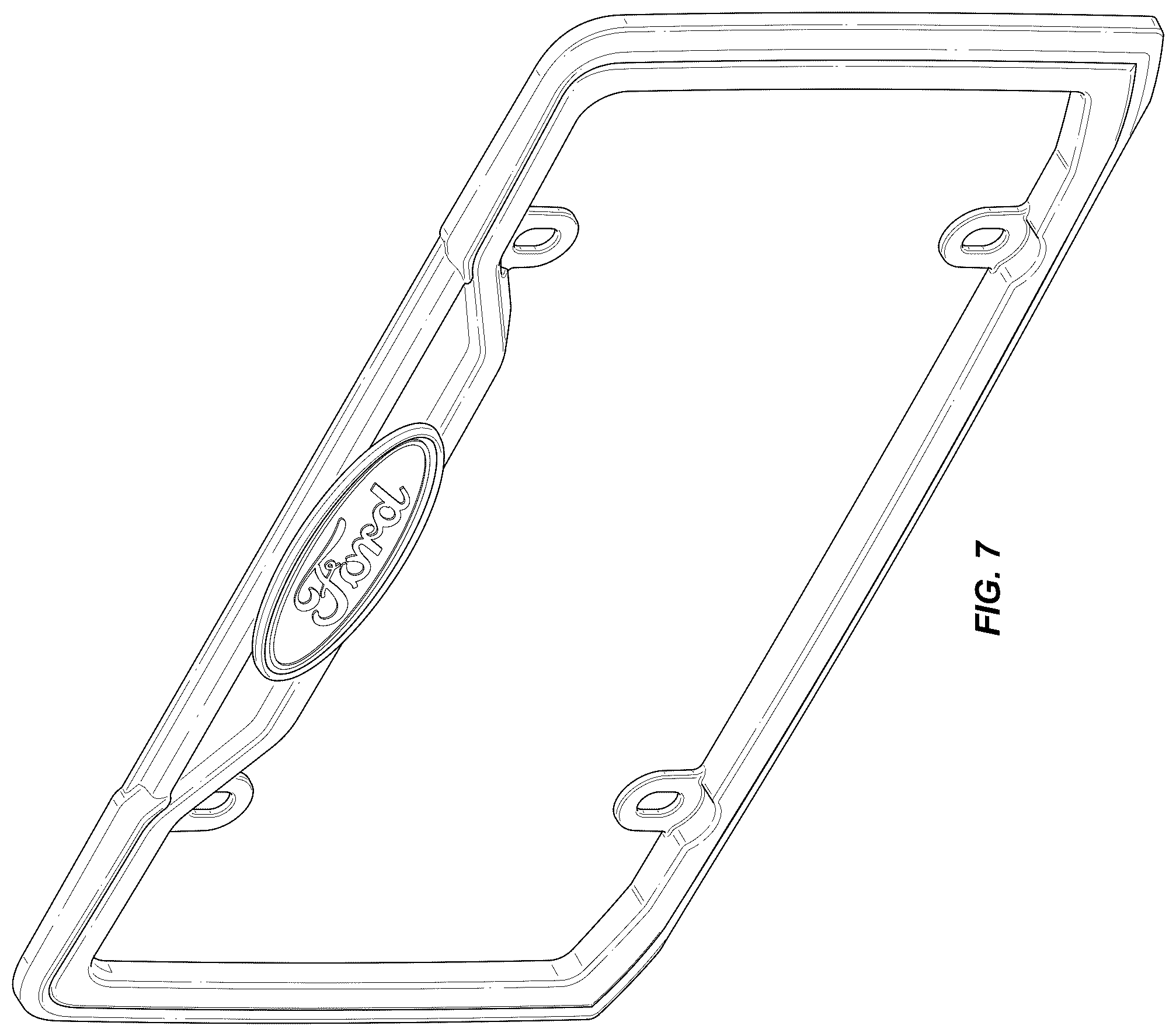 Patent USD1123769 Figure 5 – License plate frame