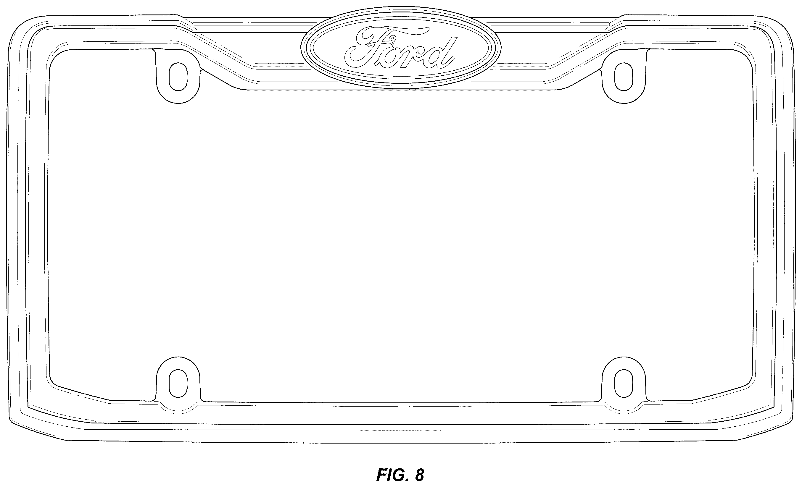 Patent USD1123769 Figure 6 – License plate frame