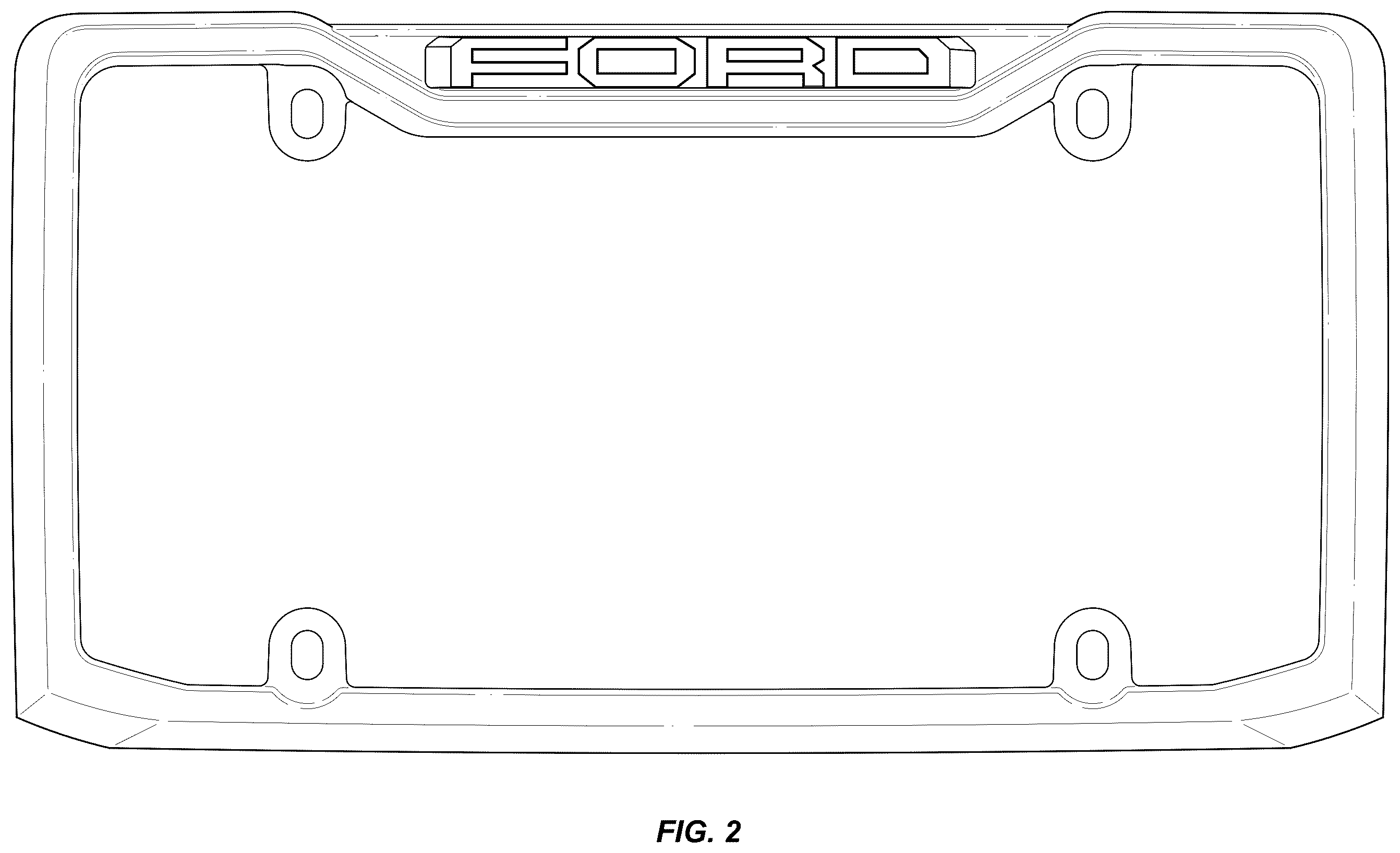 Patent USD1123770 Figure 2 – License plate frame
