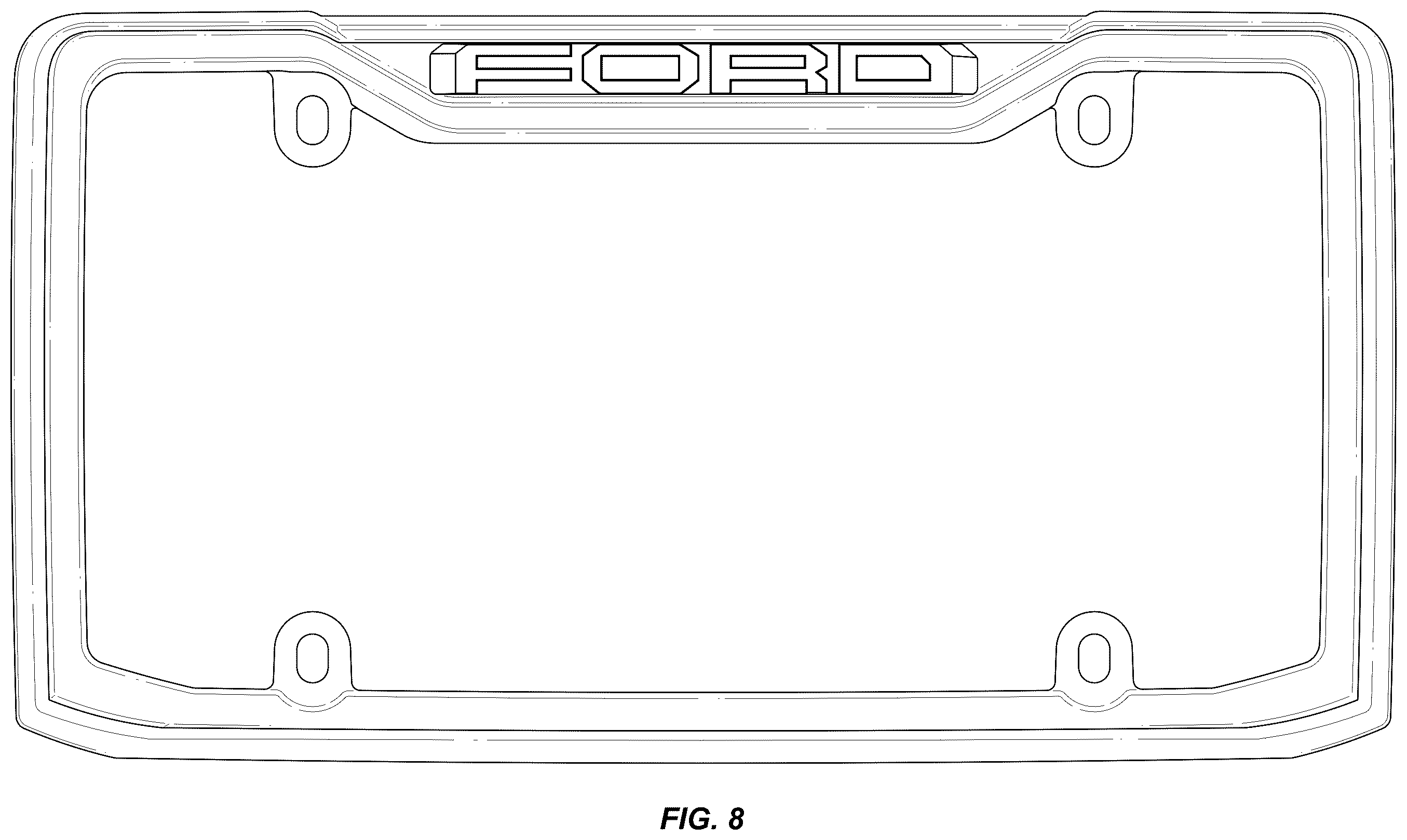 Patent USD1123770 Figure 6 – License plate frame