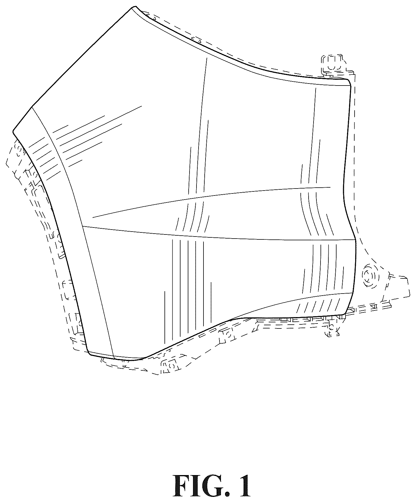 Patent USD1123775 Figure 1 – Vehicle rear upper fascia