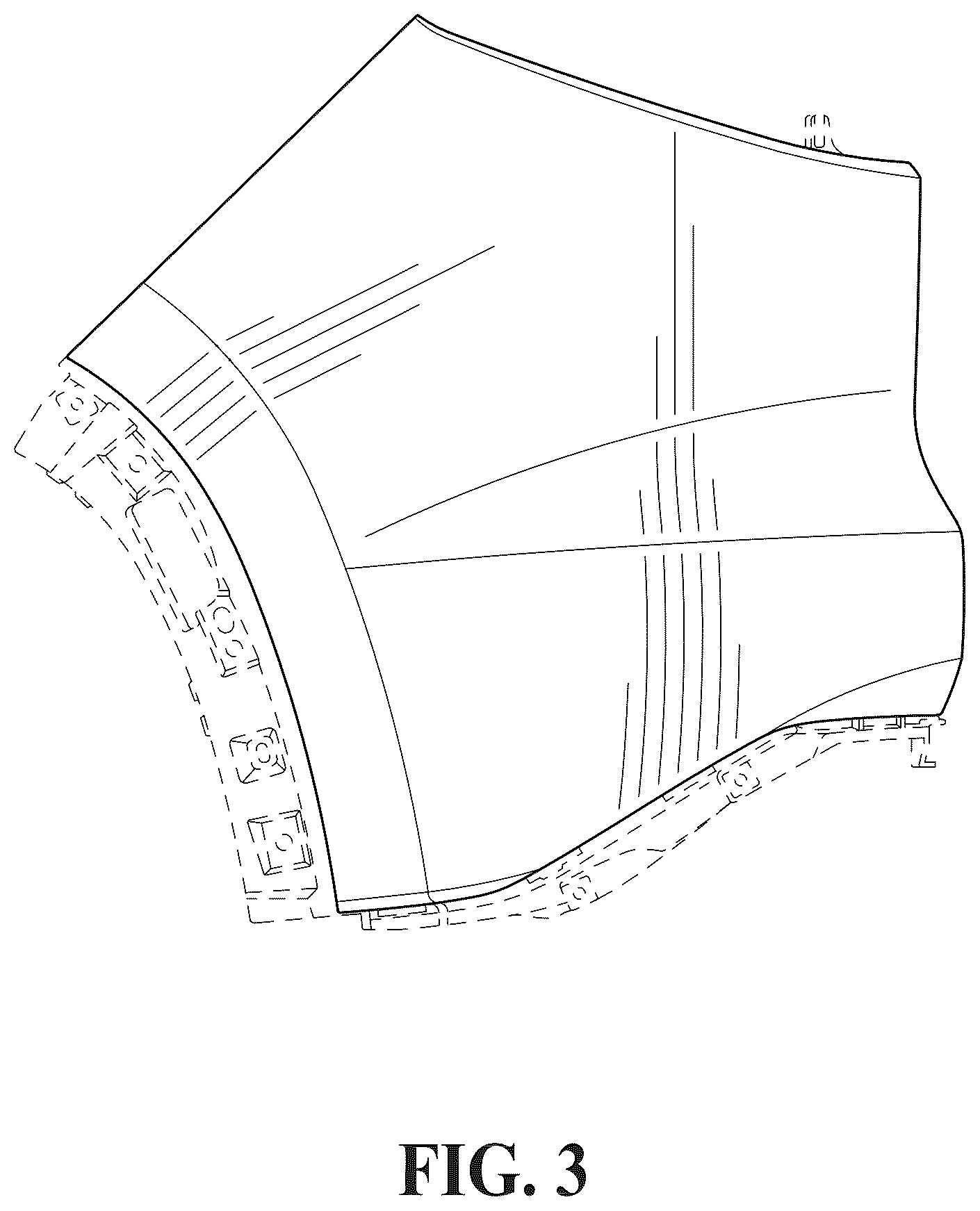 Patent USD1123775 Figure 3 – Vehicle rear upper fascia