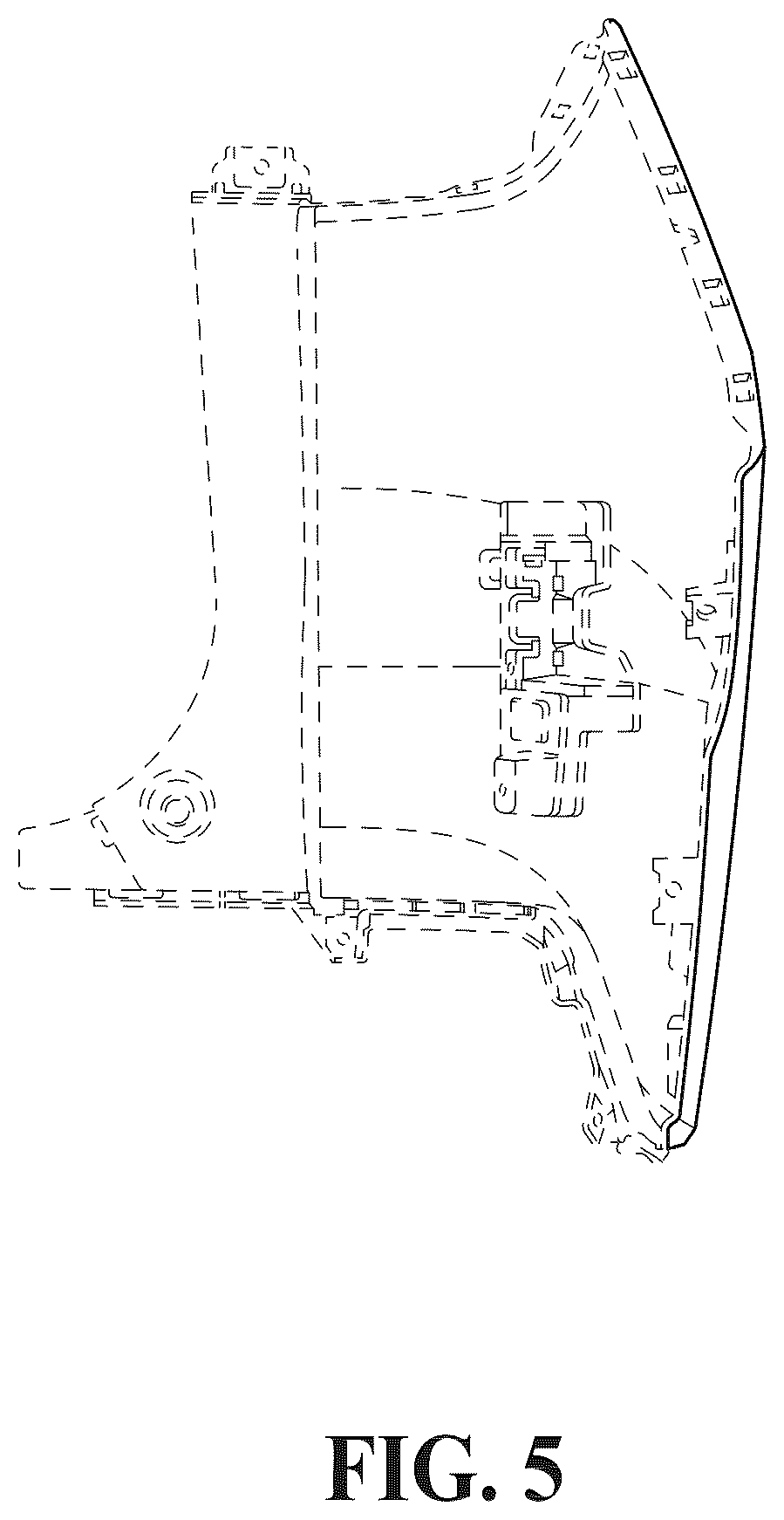 Patent USD1123775 Figure 5 – Vehicle rear upper fascia