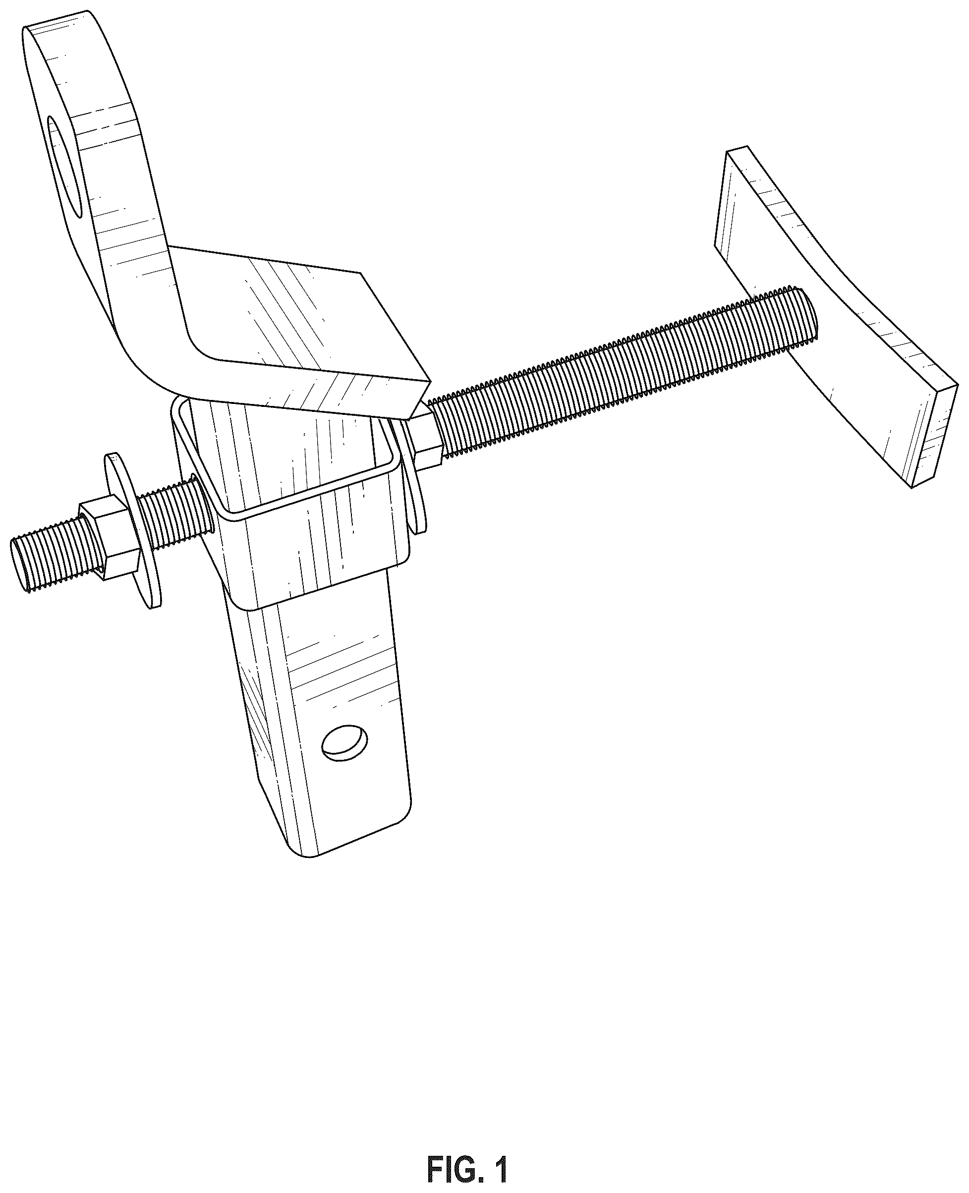 Patent USD1123777 Figure 1 – Spare tire supporting bracket