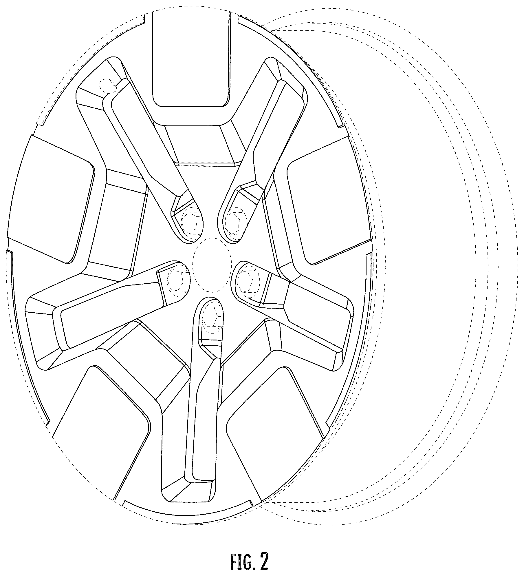 Patent USD1123781 Figure 2 – Automotive wheel