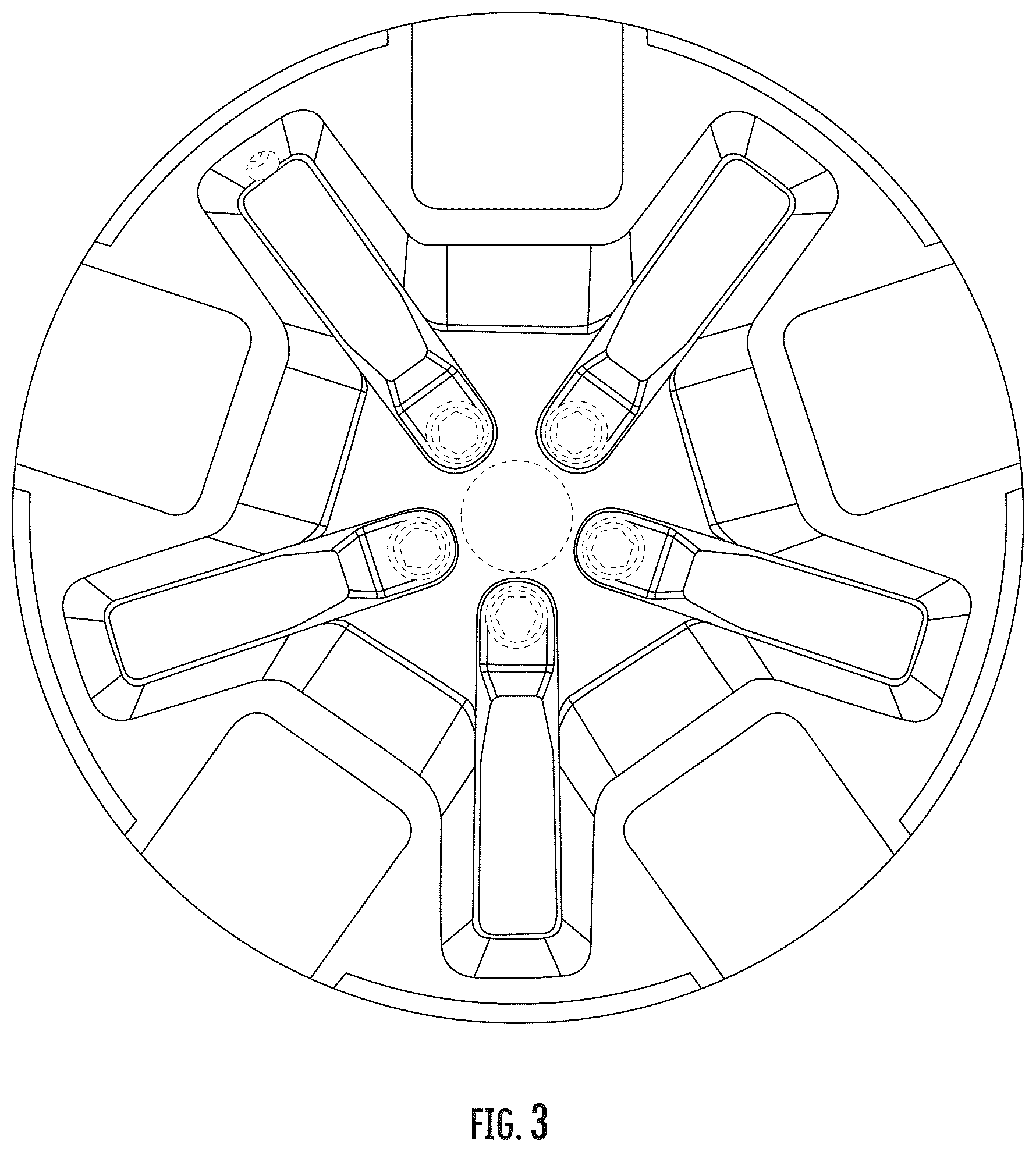 Patent USD1123781 Figure 3 – Automotive wheel
