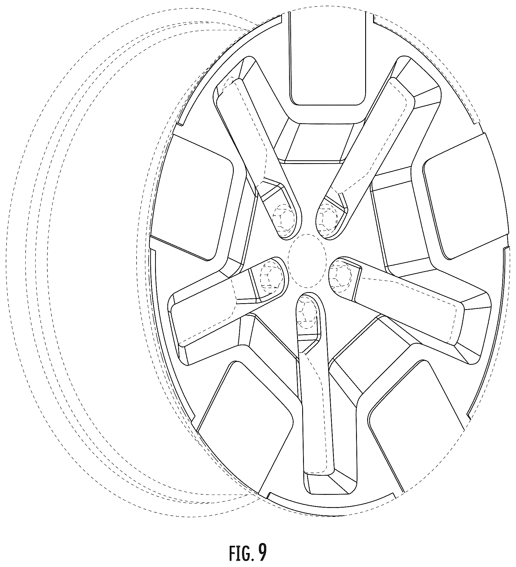 Patent USD1123781 Figure 7 – Automotive wheel
