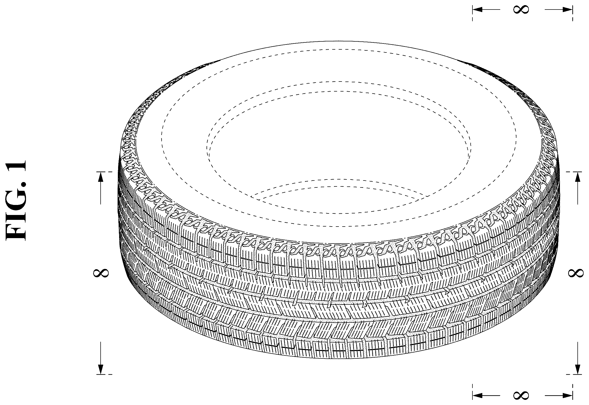 Patent USD1123792 Figure 1 – Automobile tire