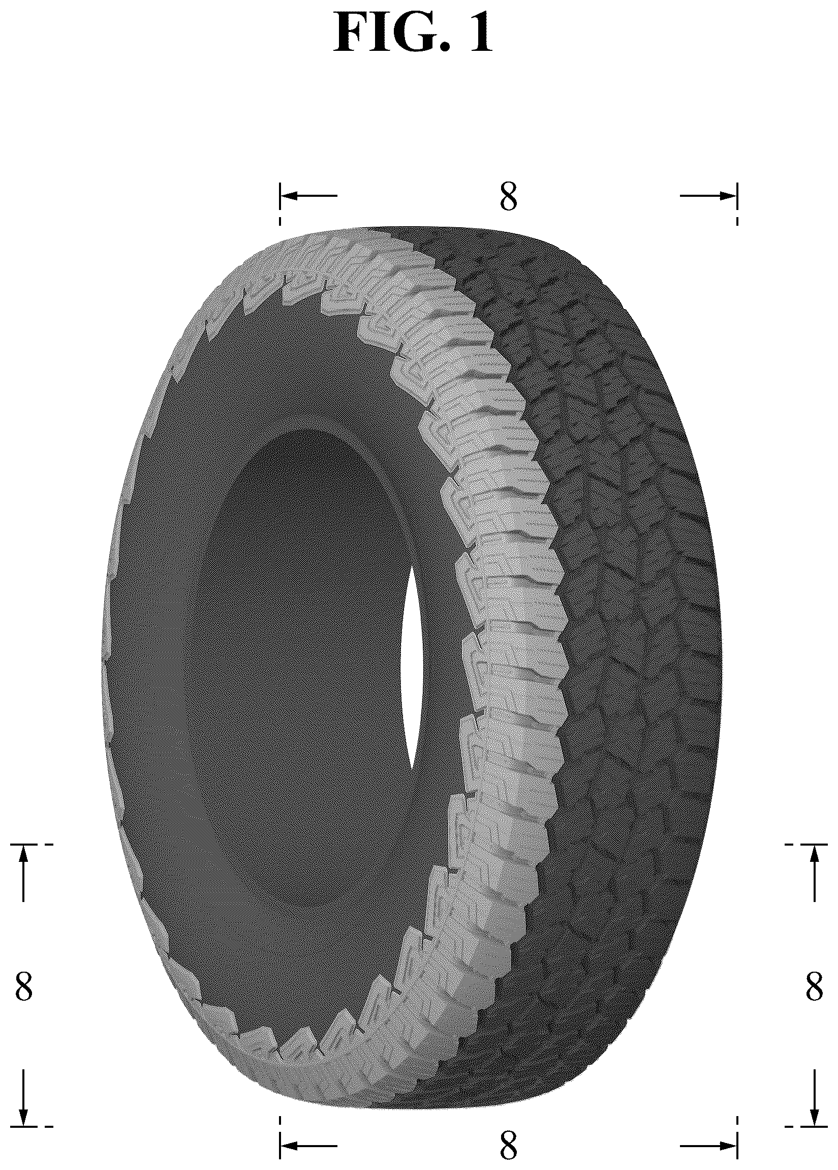 Patent USD1123794 — Automobile tire — Figure 1