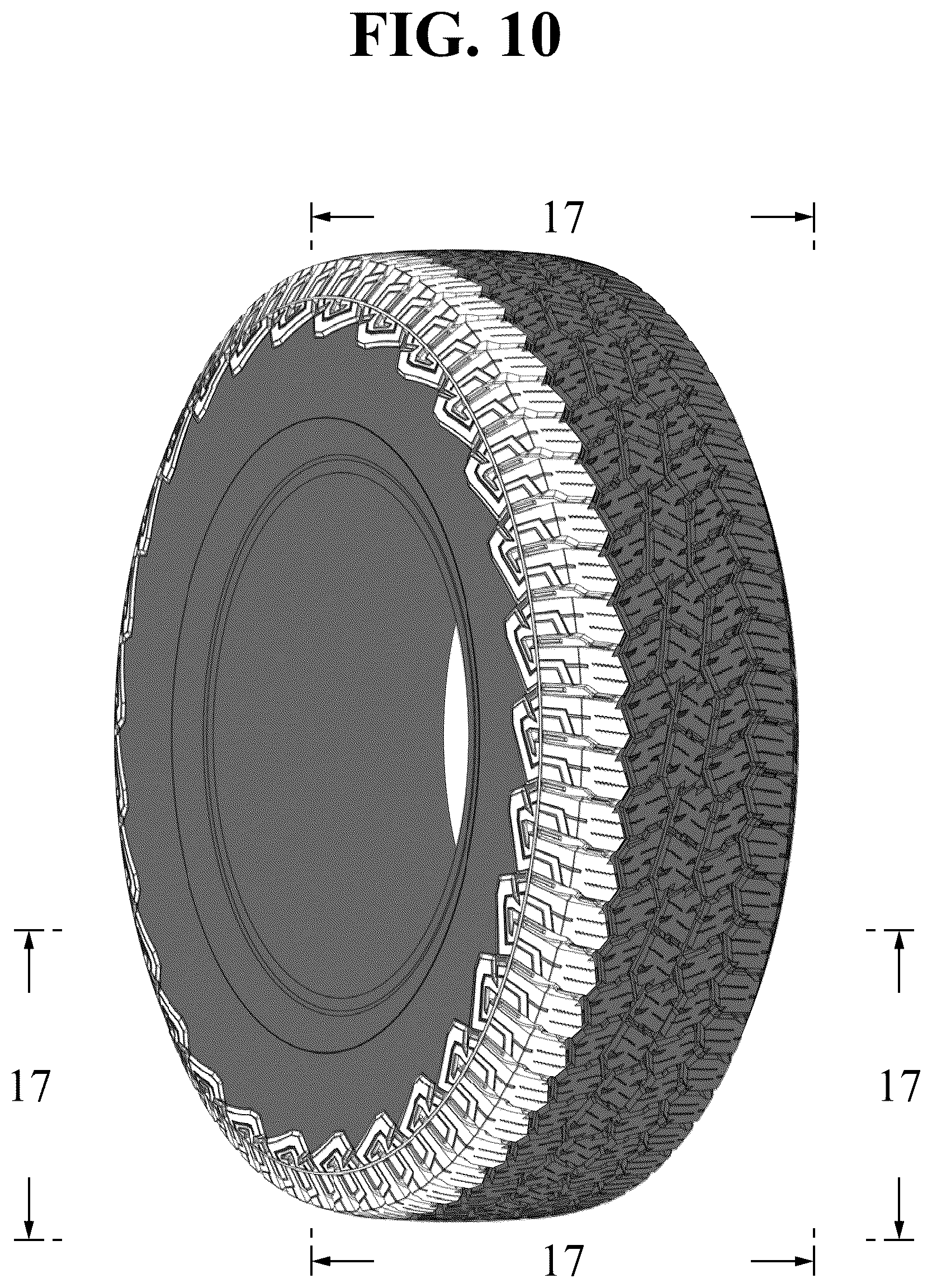 Patent USD1123794 Figure 10 – Automobile tire