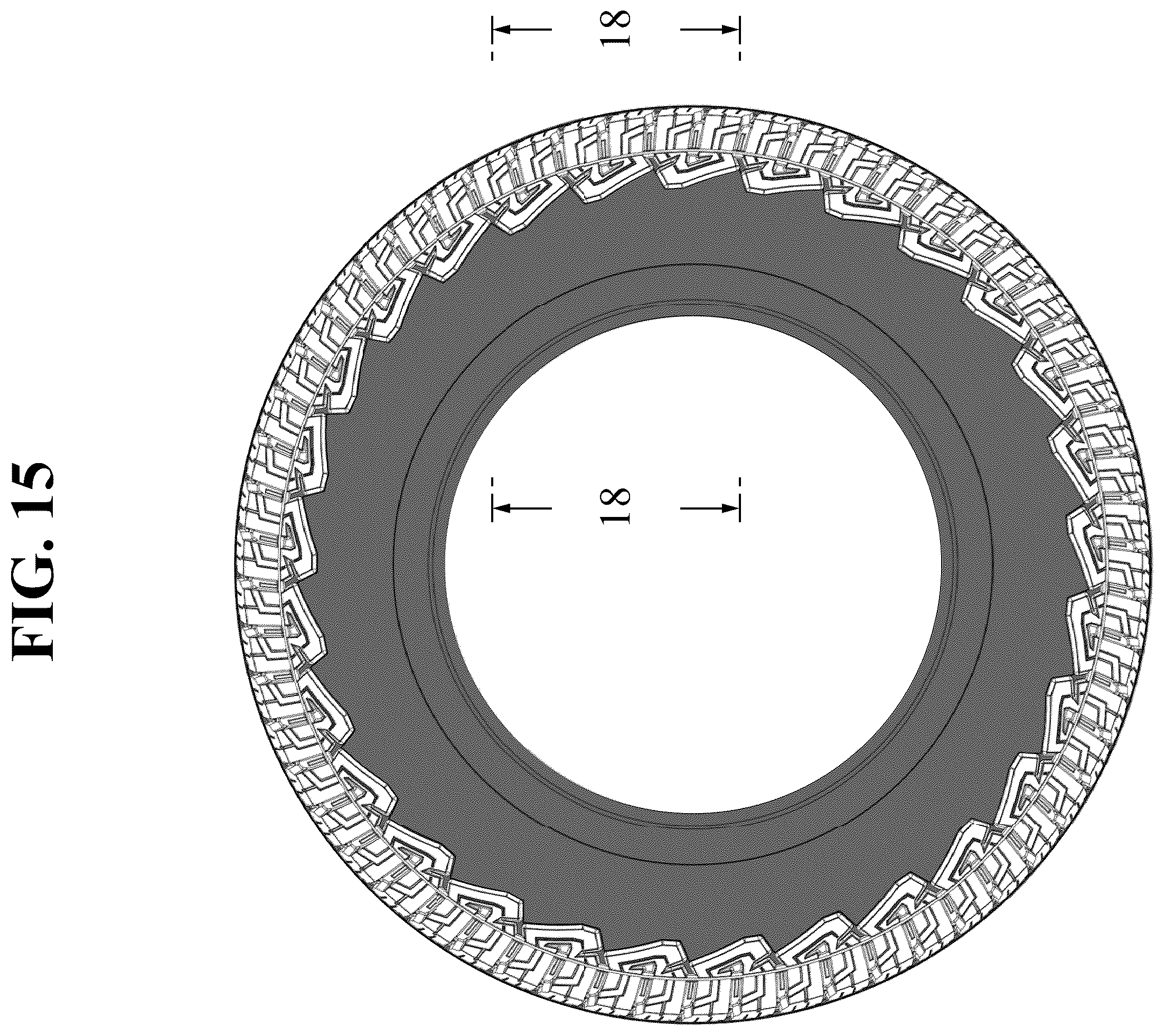 Patent USD1123794 Figure 15 – Automobile tire