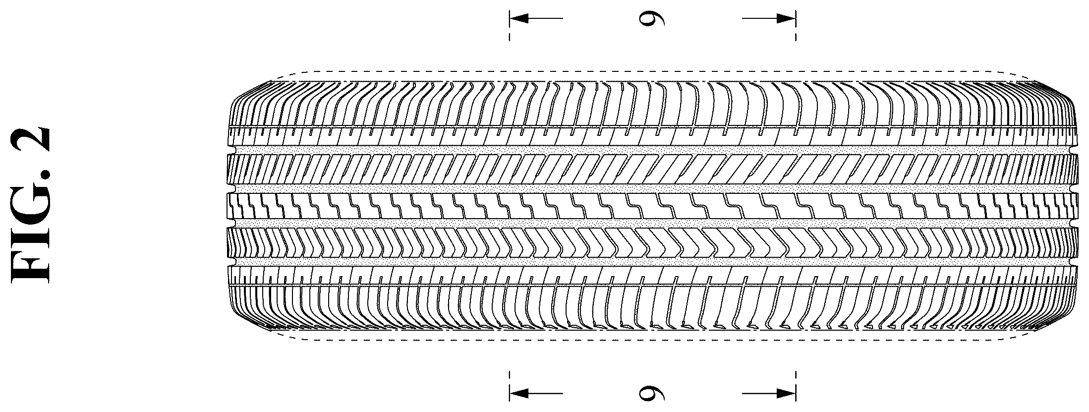 Patent USD1123795 Figure 2 – Automobile tire
