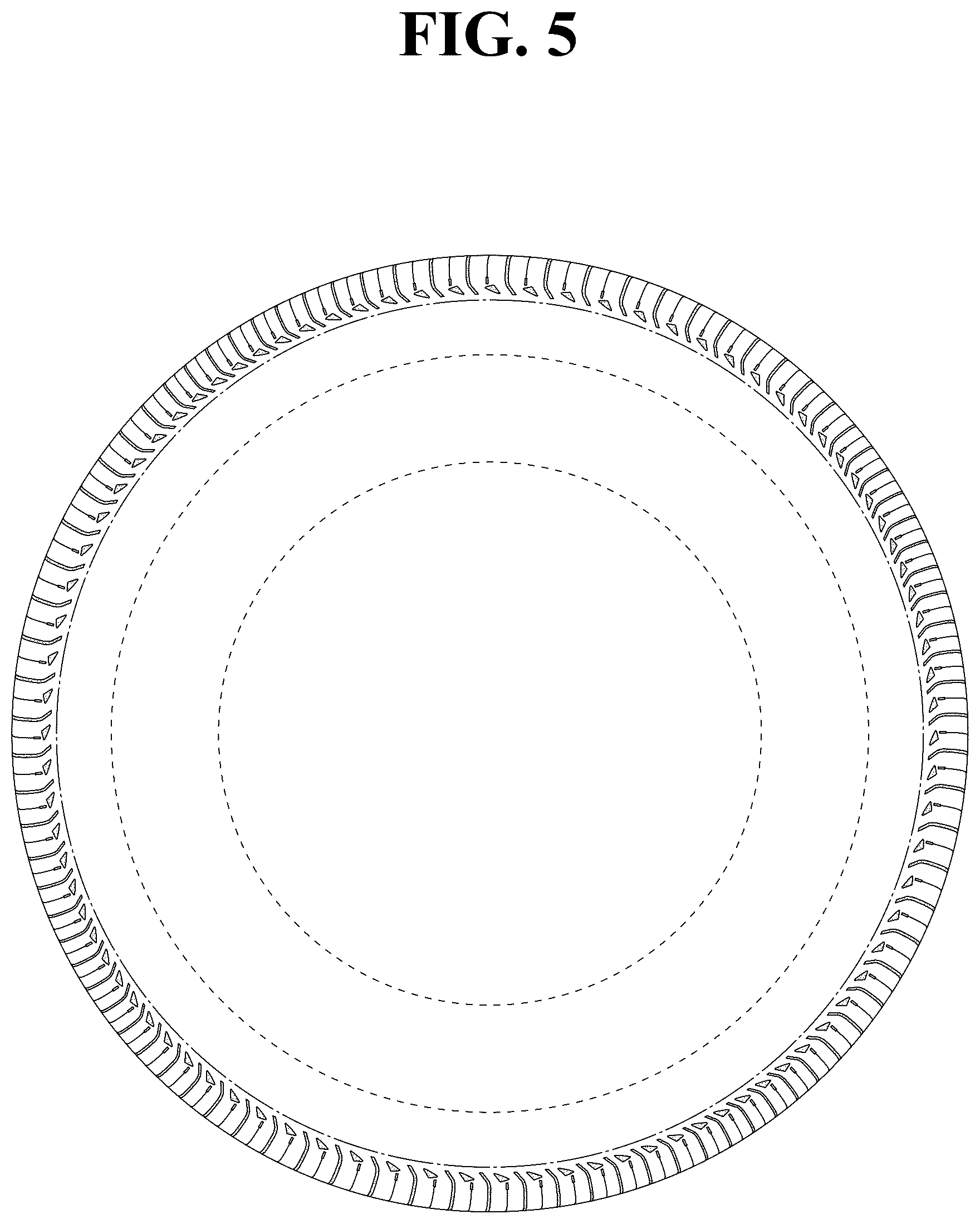 Patent USD1123795 Figure 5 – Automobile tire