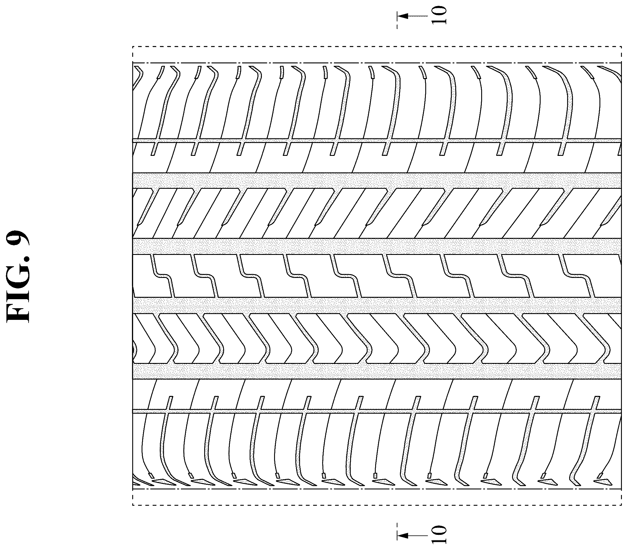 Patent USD1123795 Figure 9 – Automobile tire