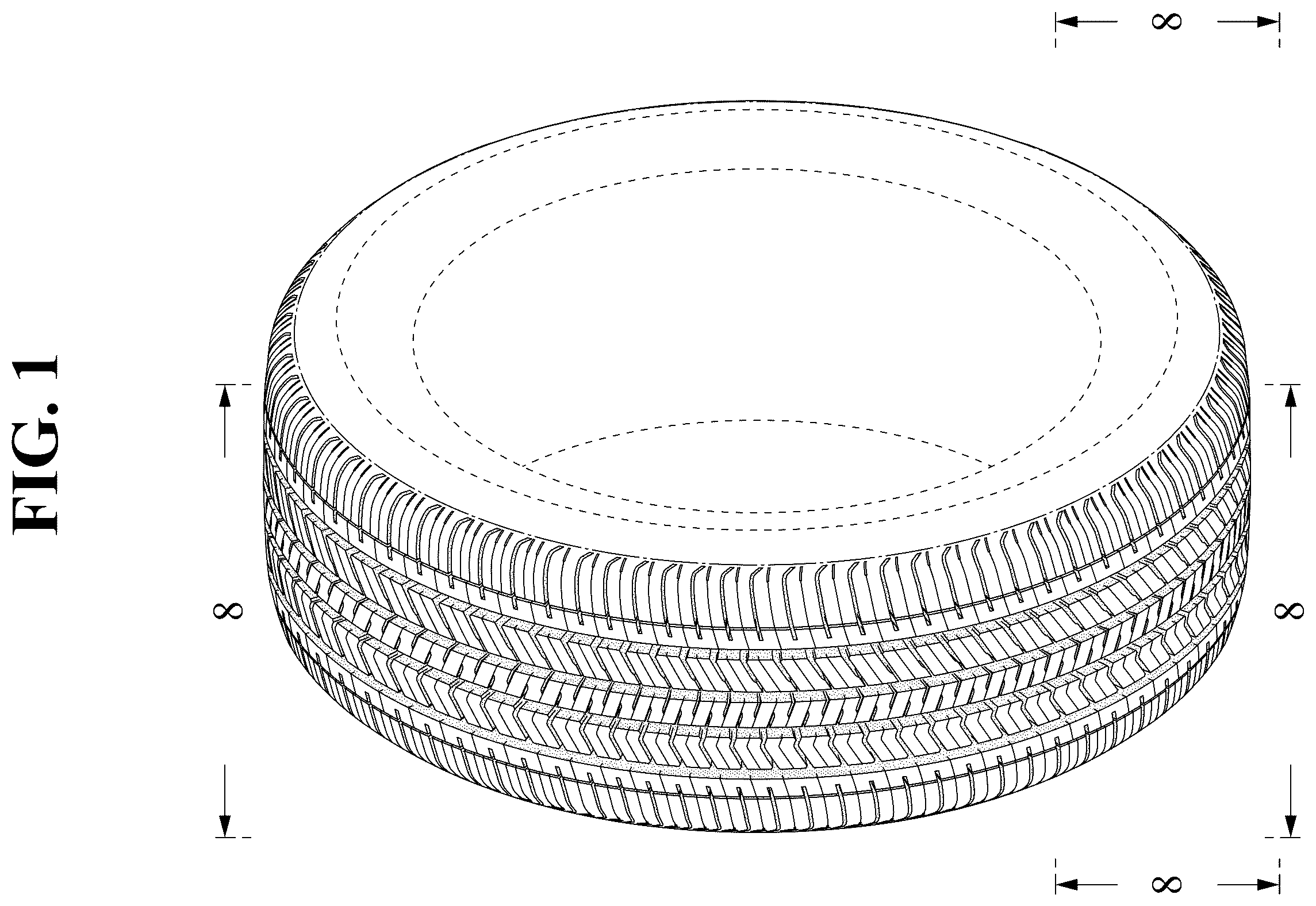 Patent USD1123796 — Automobile tire — Figure 1