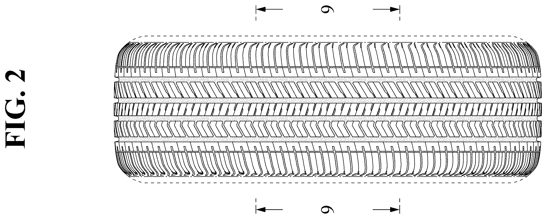 Patent USD1123796 Figure 2 – Automobile tire