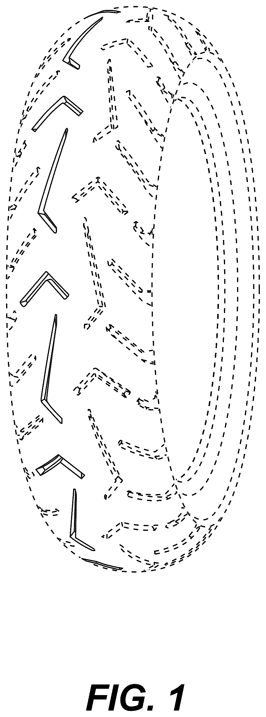 Patent USD1123797 Figure 1 – Motorcycle tire