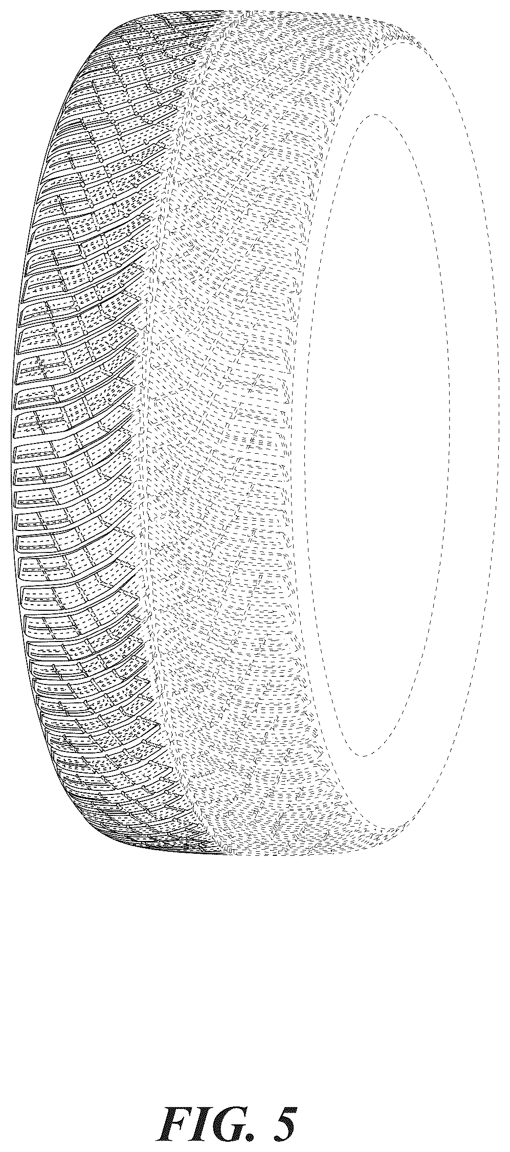 Patent USD1123798 Figure 5 – Directional winter tire
