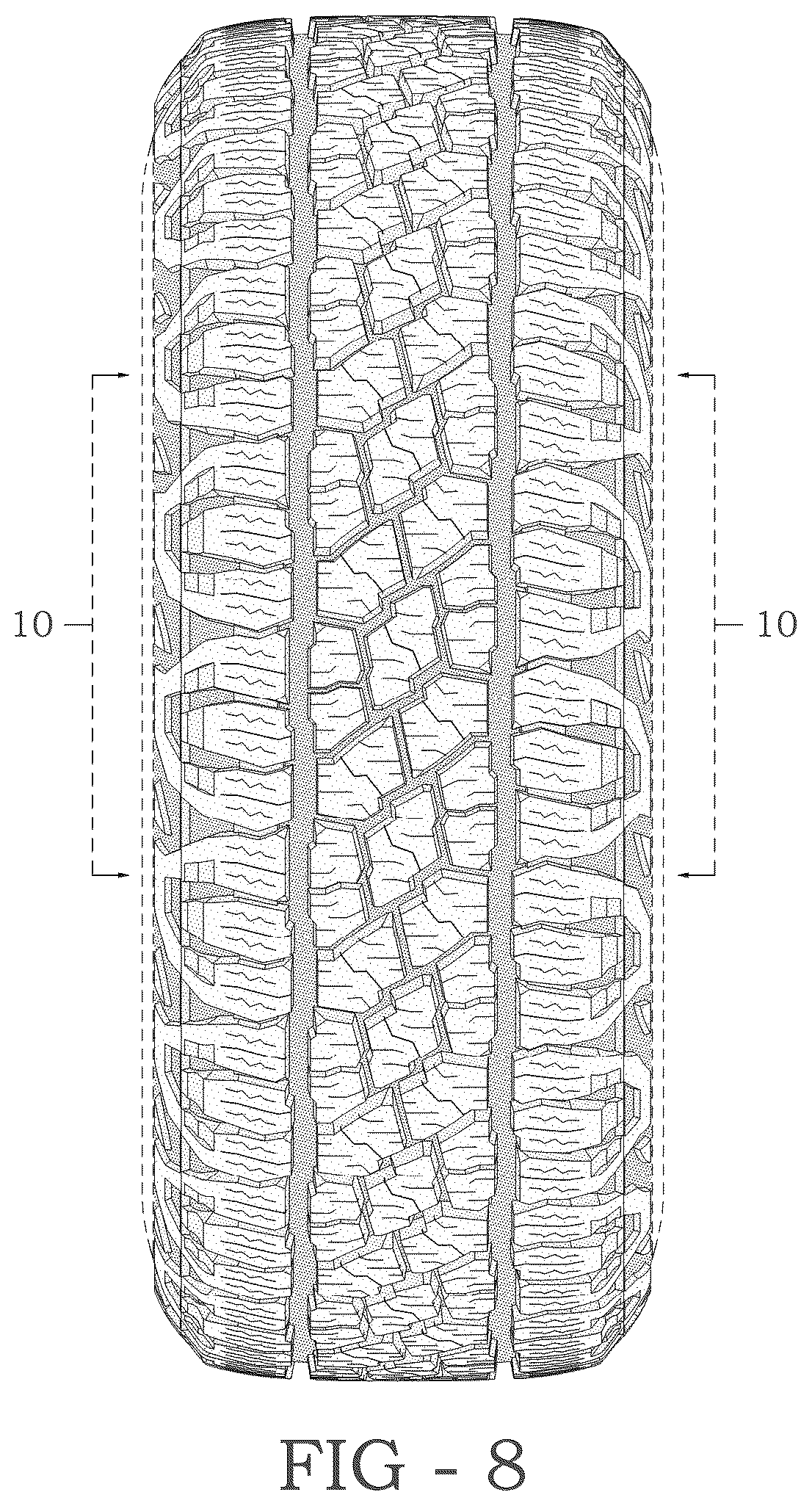 Patent USD1123799 Figure 8 – Tire
