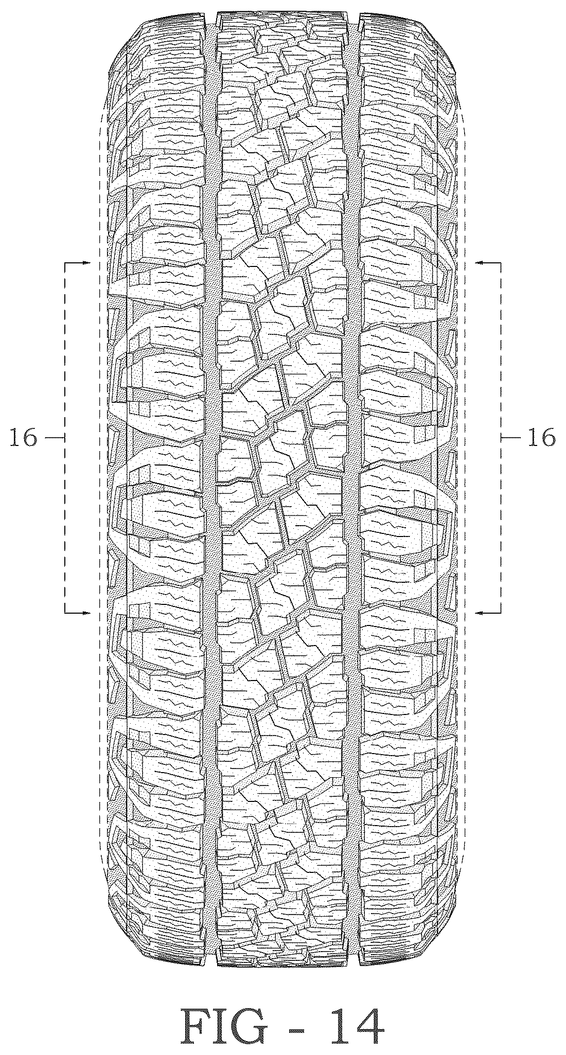 Patent USD1123799 Figure 14 – Tire
