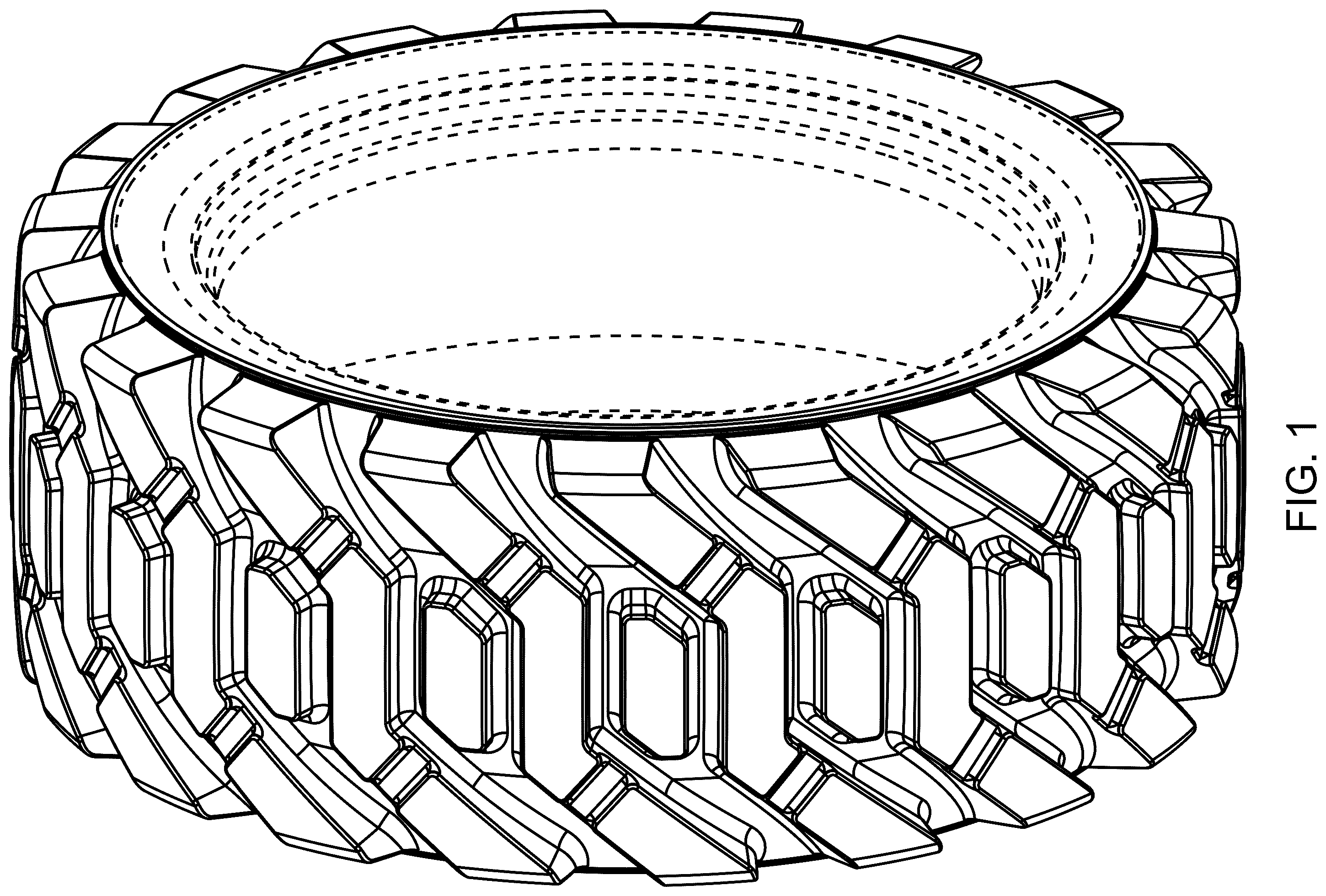 Patent USD1123802 Figure 1 – Tire tread