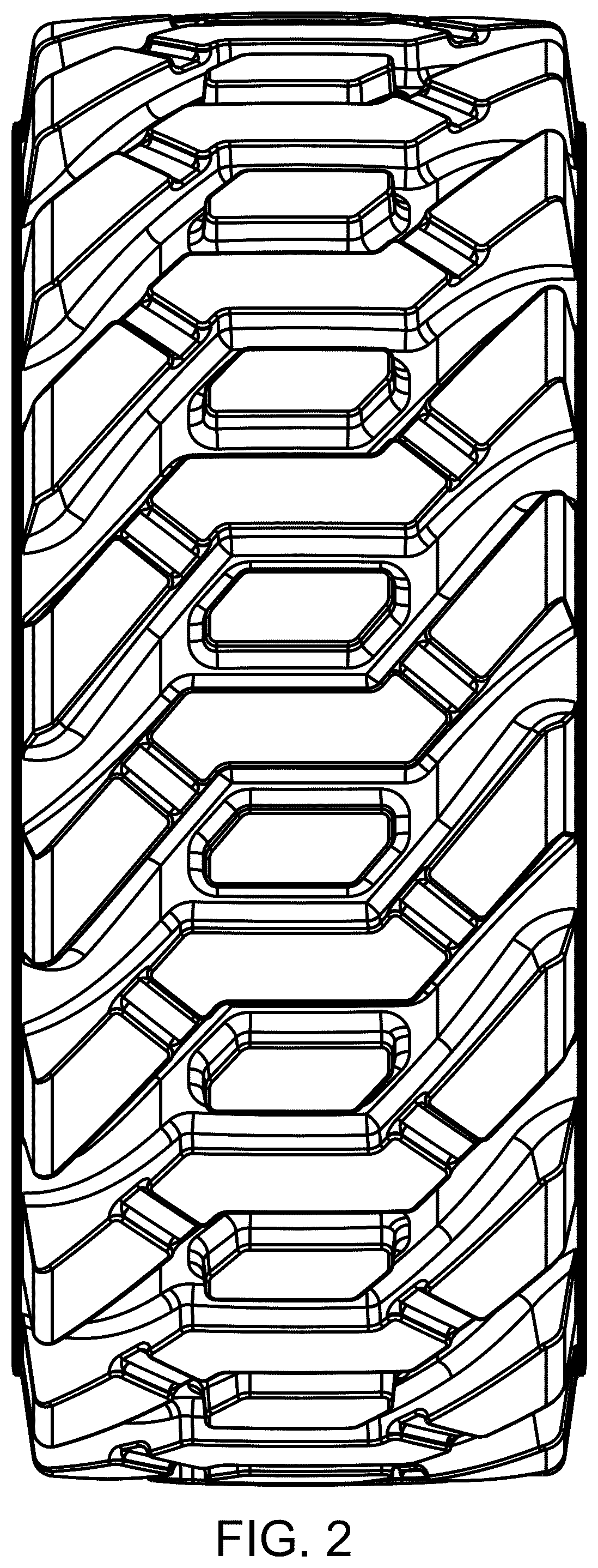 Patent USD1123802 Figure 2 – Tire tread